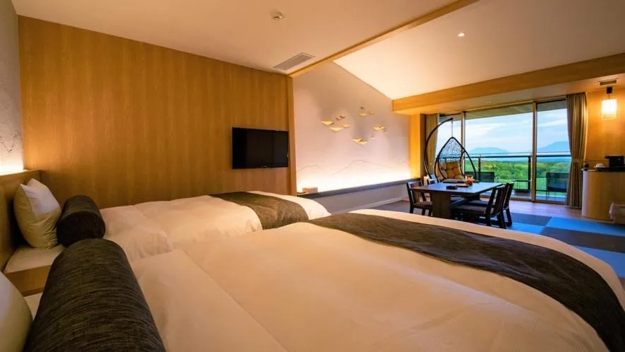 Bed in Senomoto Kogen Hotel