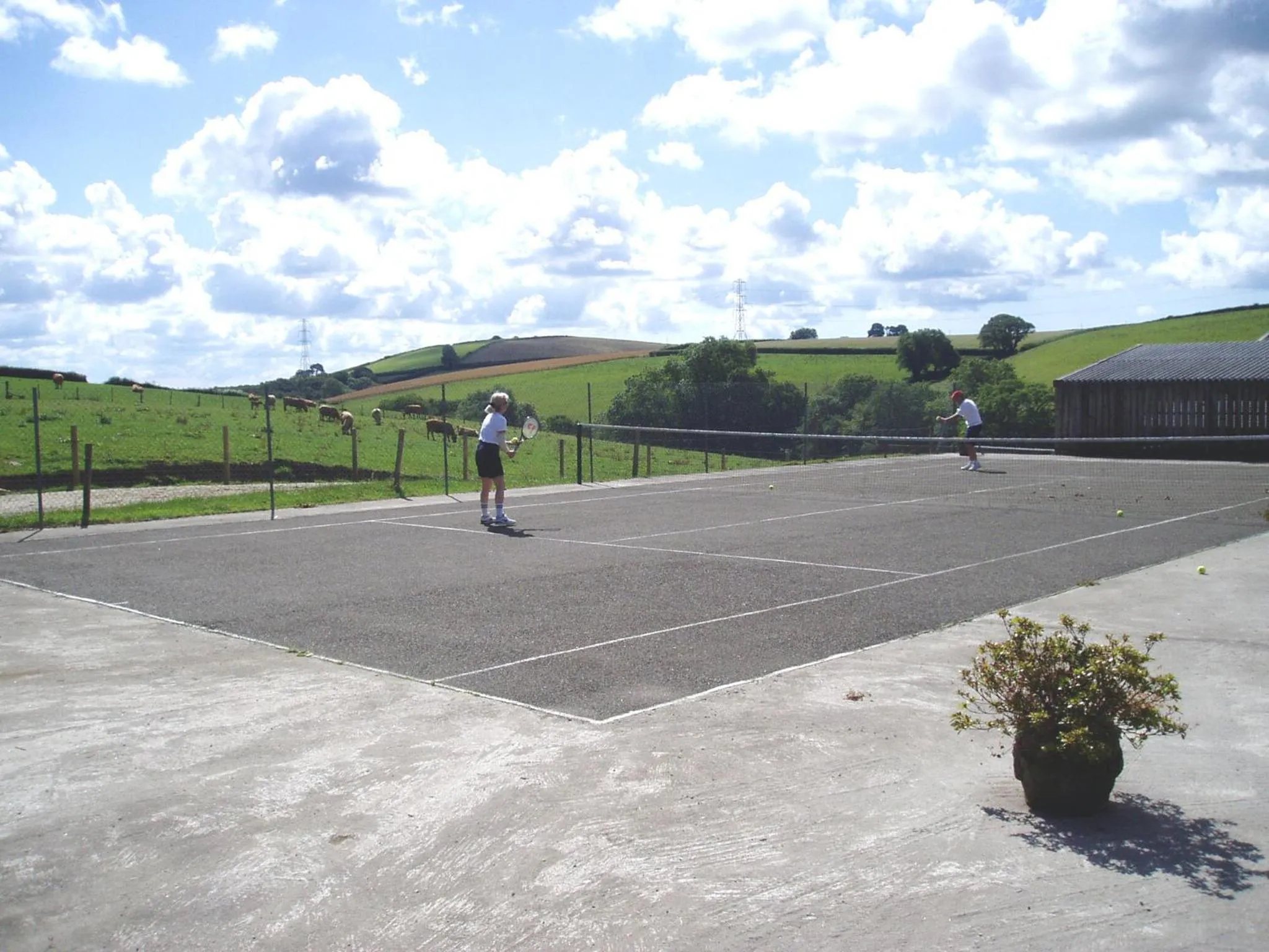 Tennis court in Tregondale Manor Farm