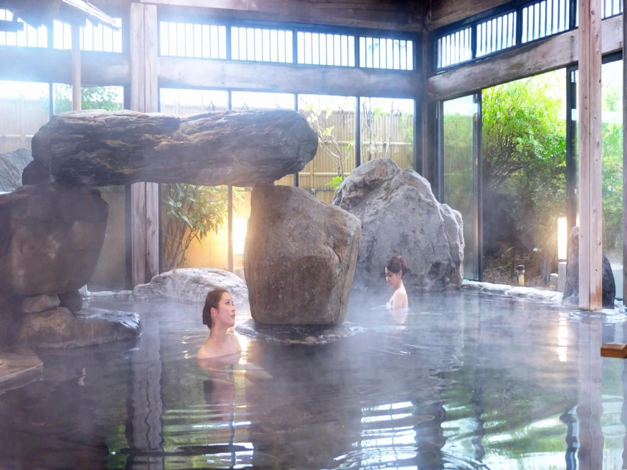 Hot Spring Bath in Yuraku Hotel