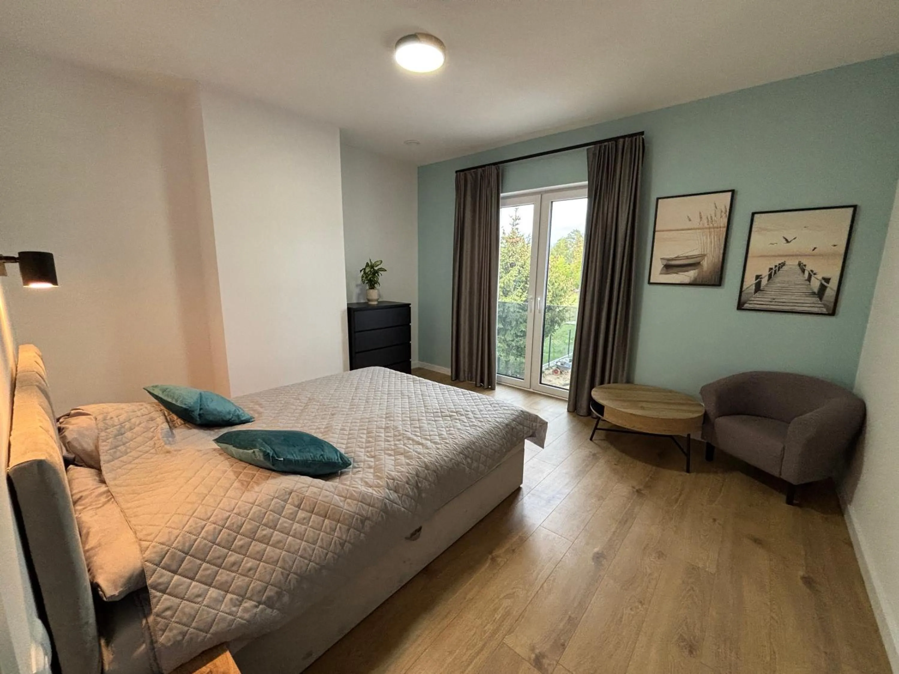 Bed in Flauta Apartamenty Augustów nad Jeziorem Białym