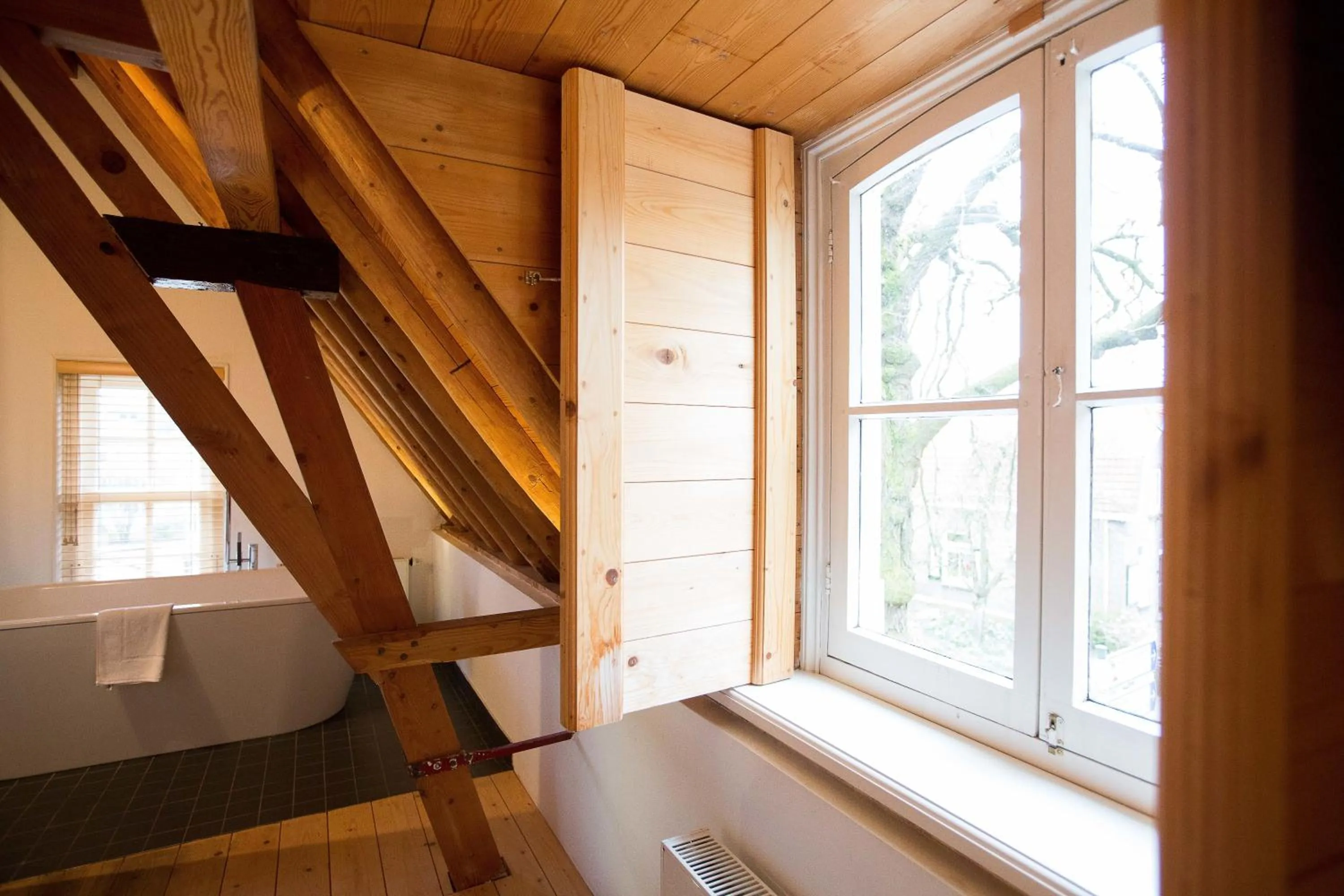 Bathroom, Bed in Restaurant Hotel Buitenlust