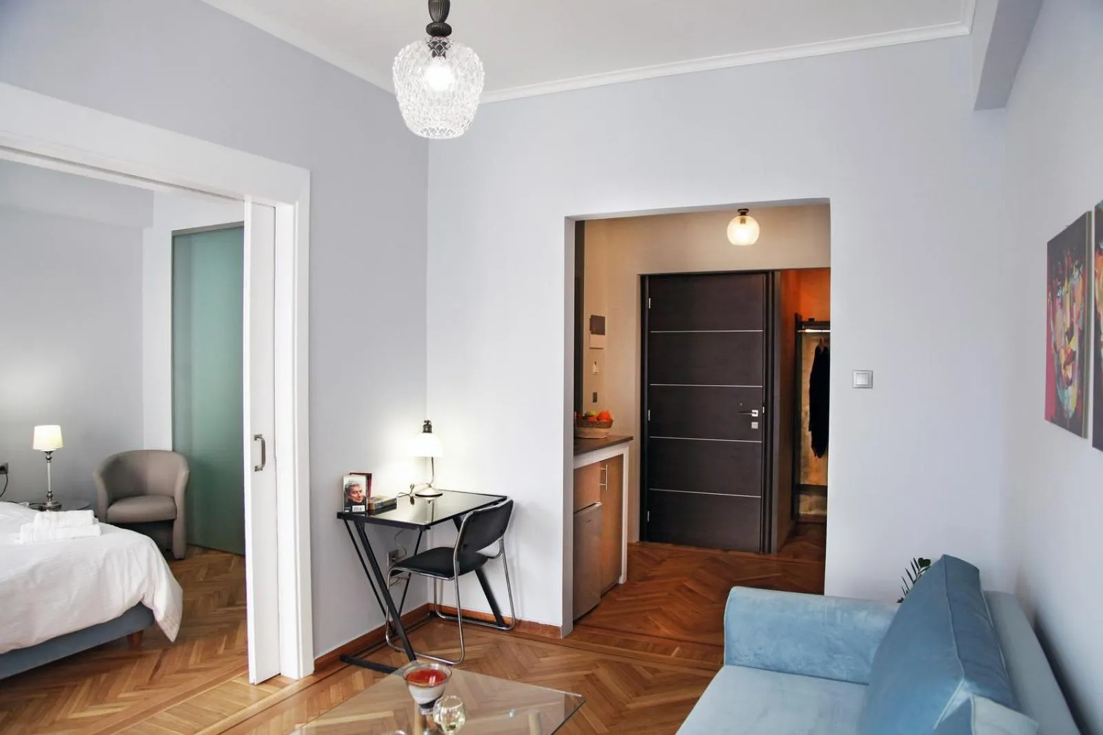 Seating area, Bed in My Athens House