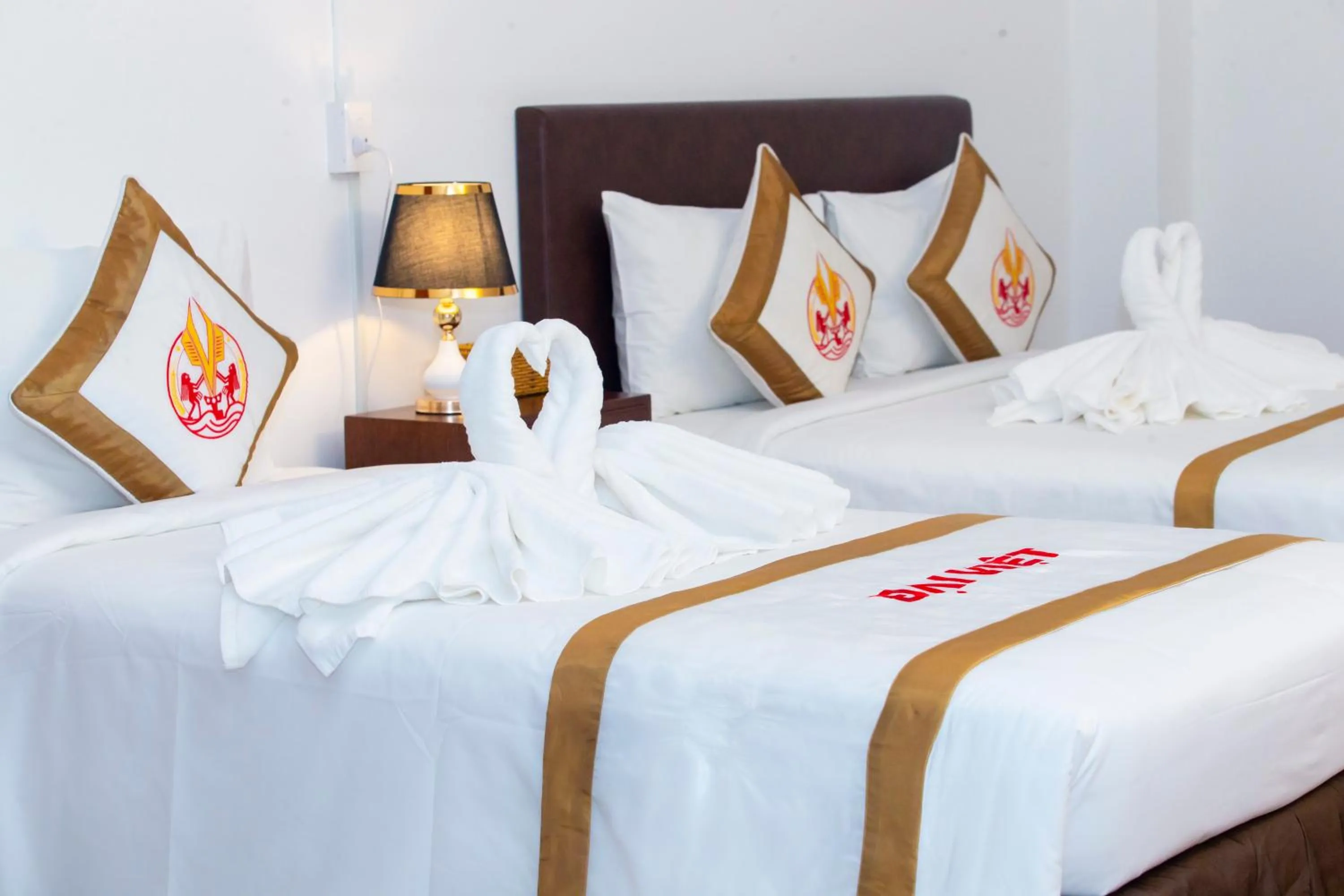 Bed in THE RICE HOTEL Nong Thon Dai Viet 131 Bui Vien