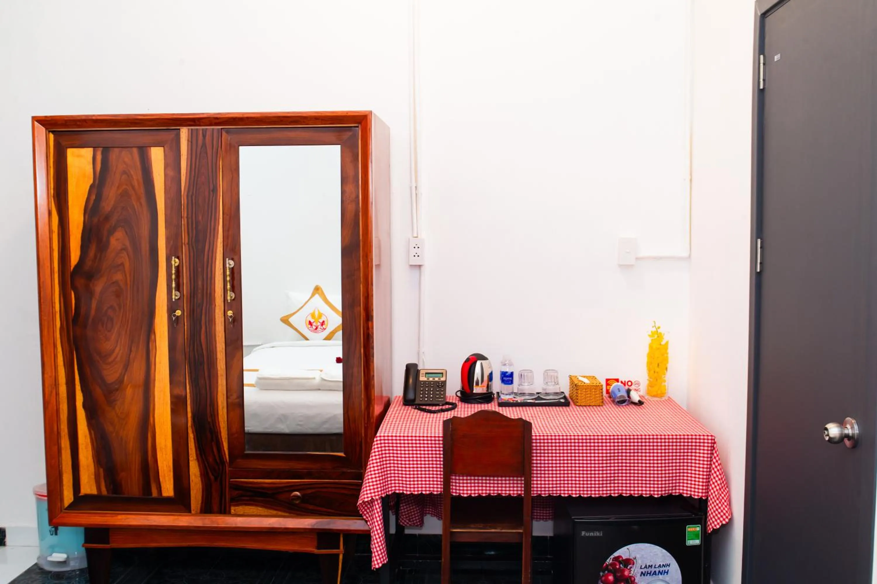 Bed in THE RICE HOTEL Nong Thon Dai Viet 131 Bui Vien