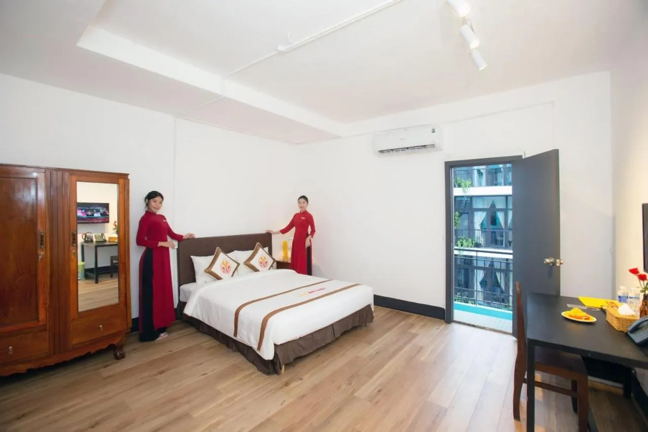 Bed in THE RICE HOTEL Nong Thon Dai Viet 131 Bui Vien