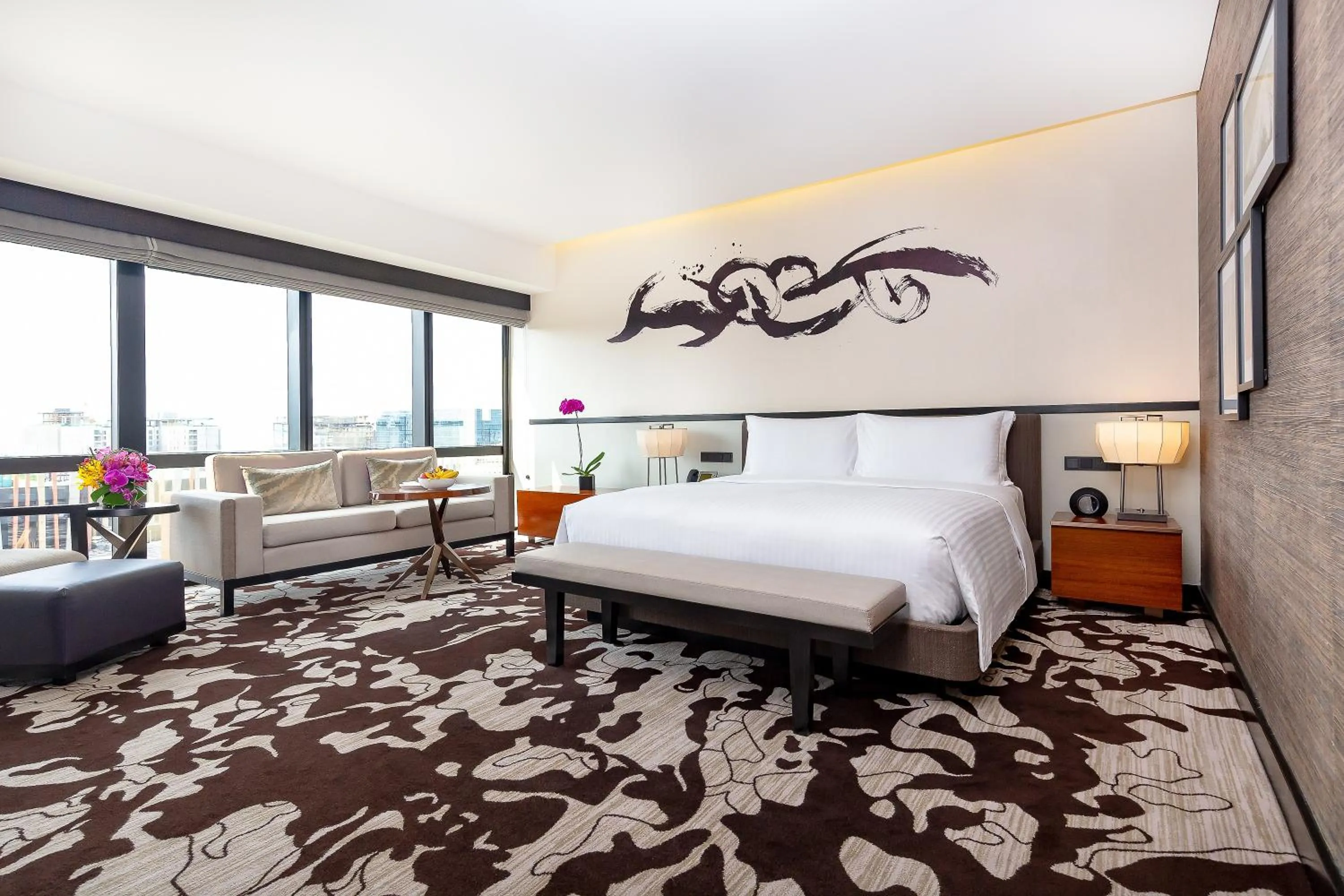 Bedroom, Bed in City of Dreams - Nobu Hotel Manila
