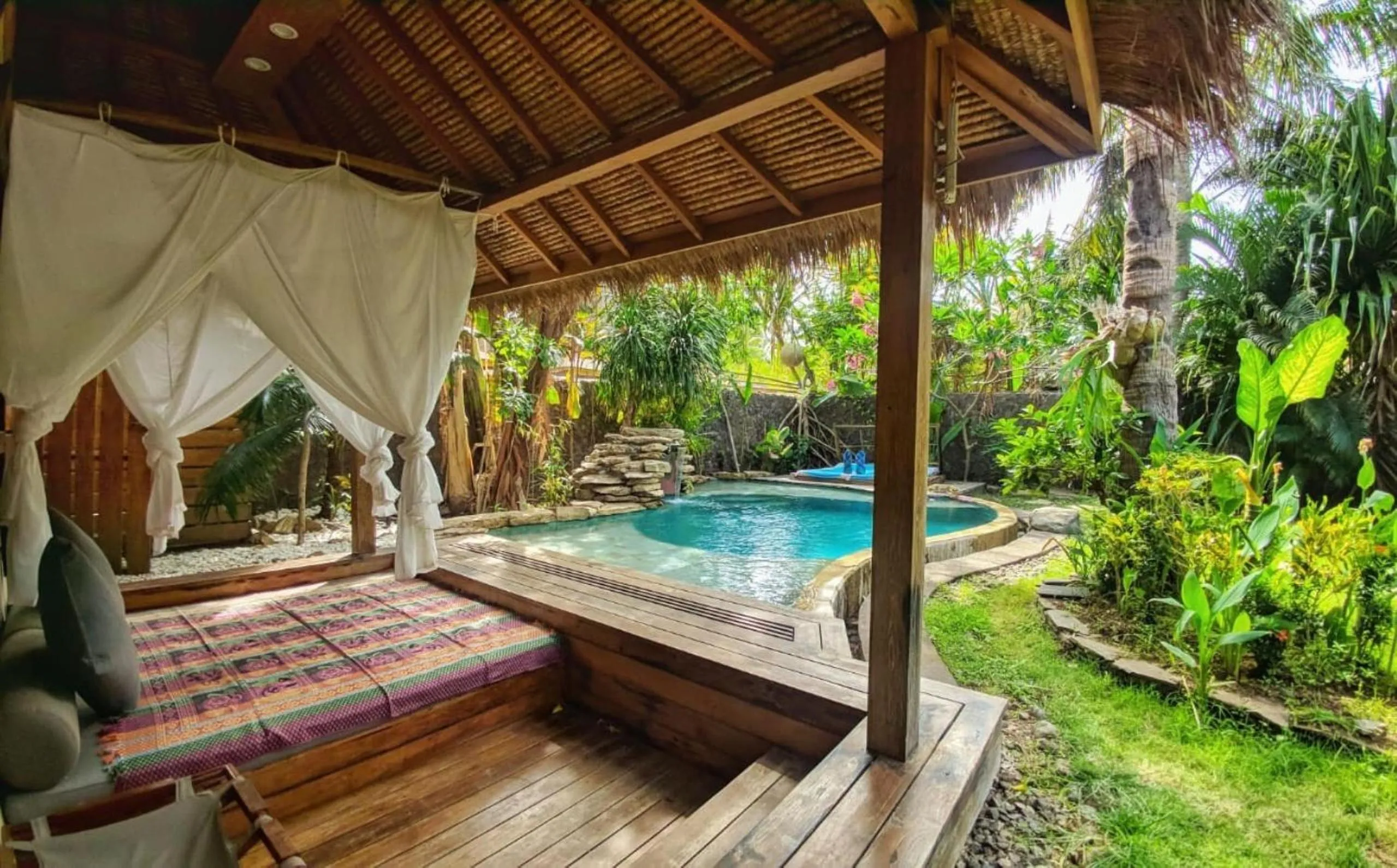 Garden in Villa Bhuvana with private swimming pool