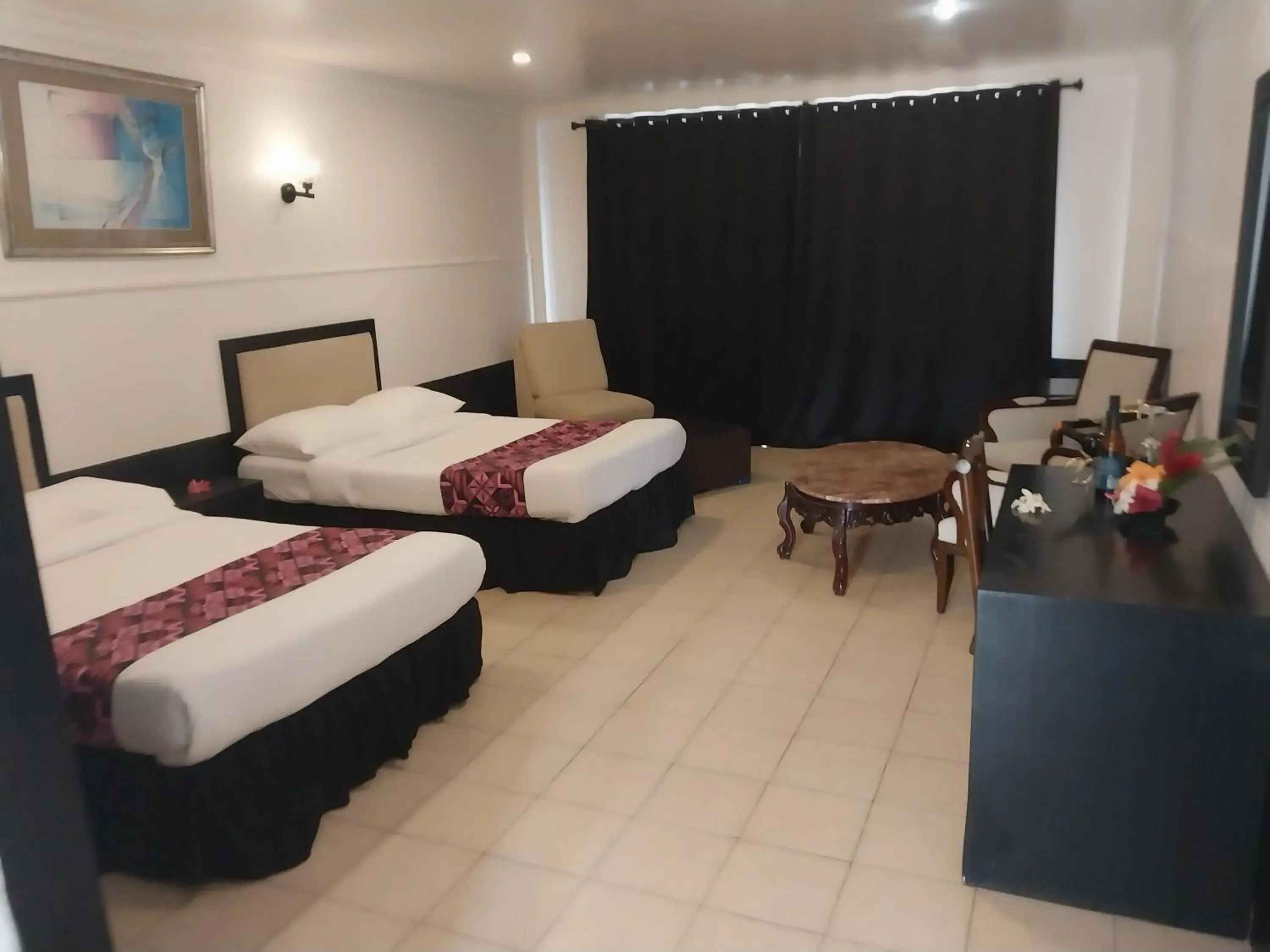 Deluxe Double Room with Balcony and Sea View in Puataukanave International Hotel Deluxe Double Room with Balcony and Sea View in Puataukanave International Hotel