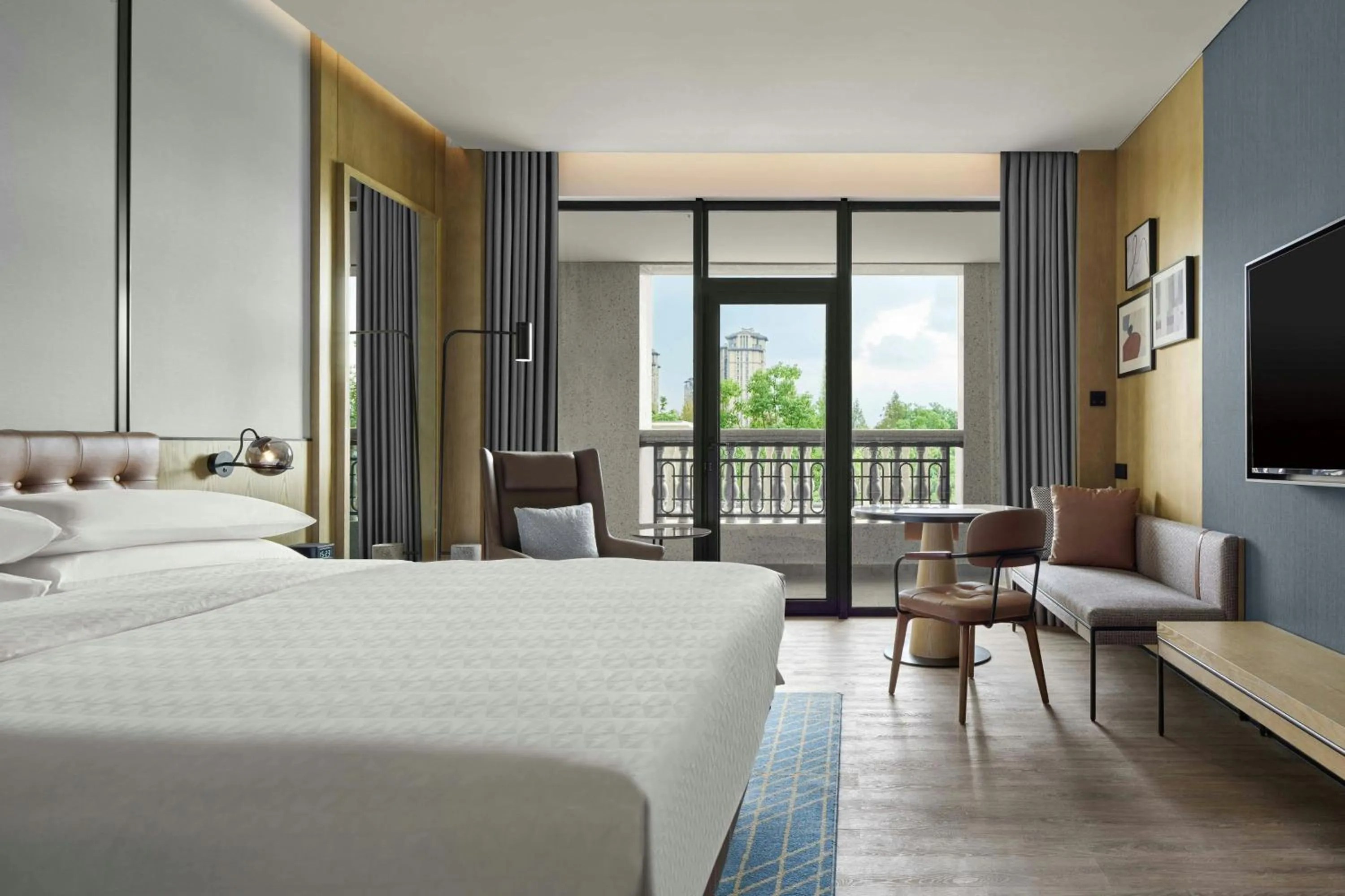 Photo of the whole room, Bed in Four Points by Sheraton Huzhou, Nanxun