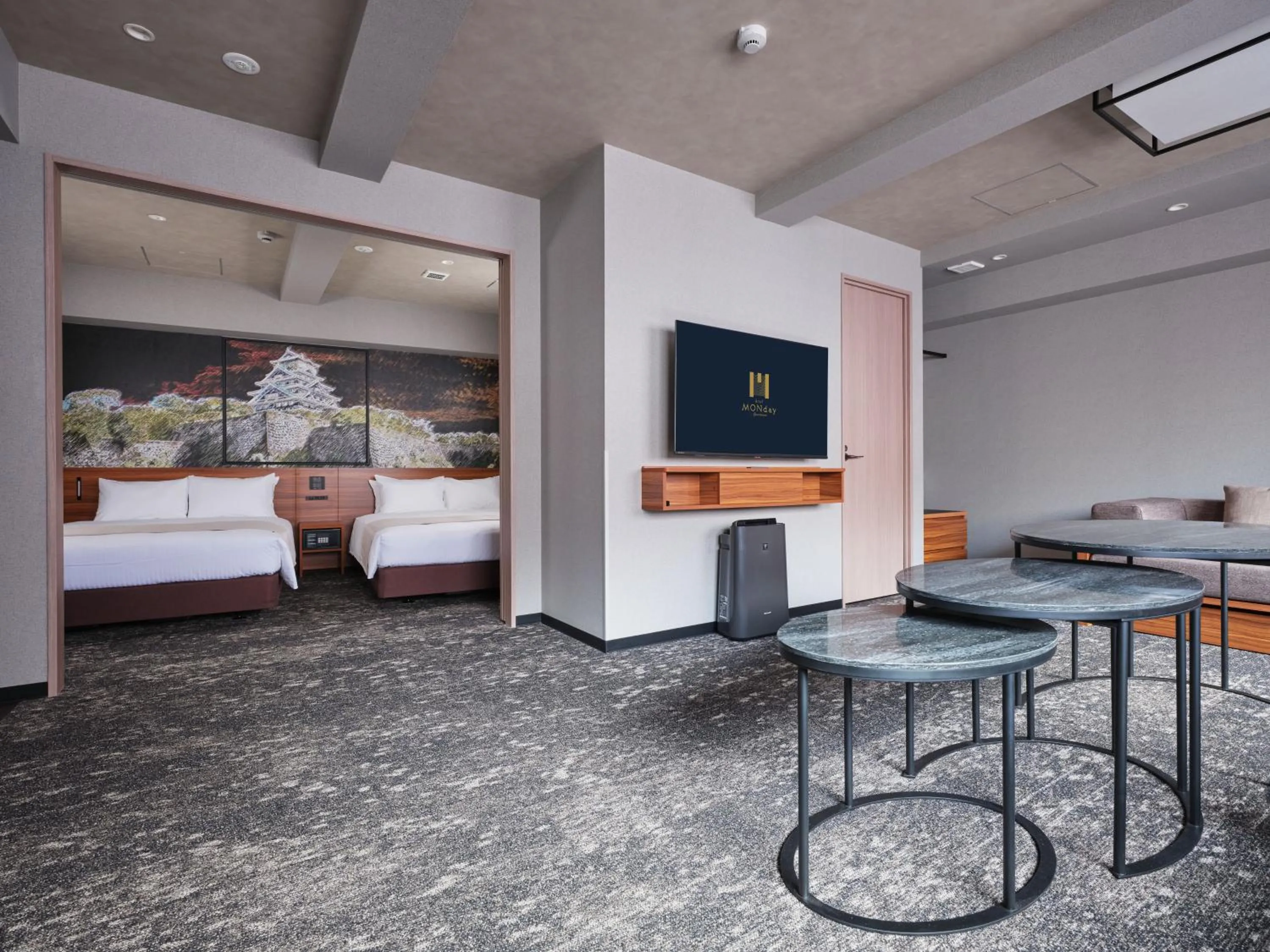 Living room in MONday Apart Premium OSAKA NAMBA WEST