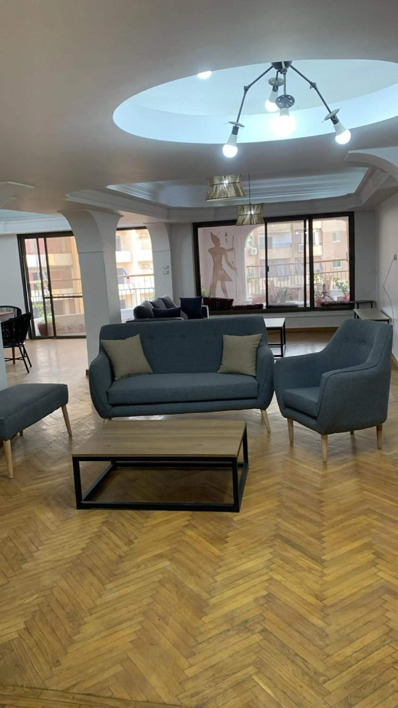 Seating area in Pyramids Nights Hostel