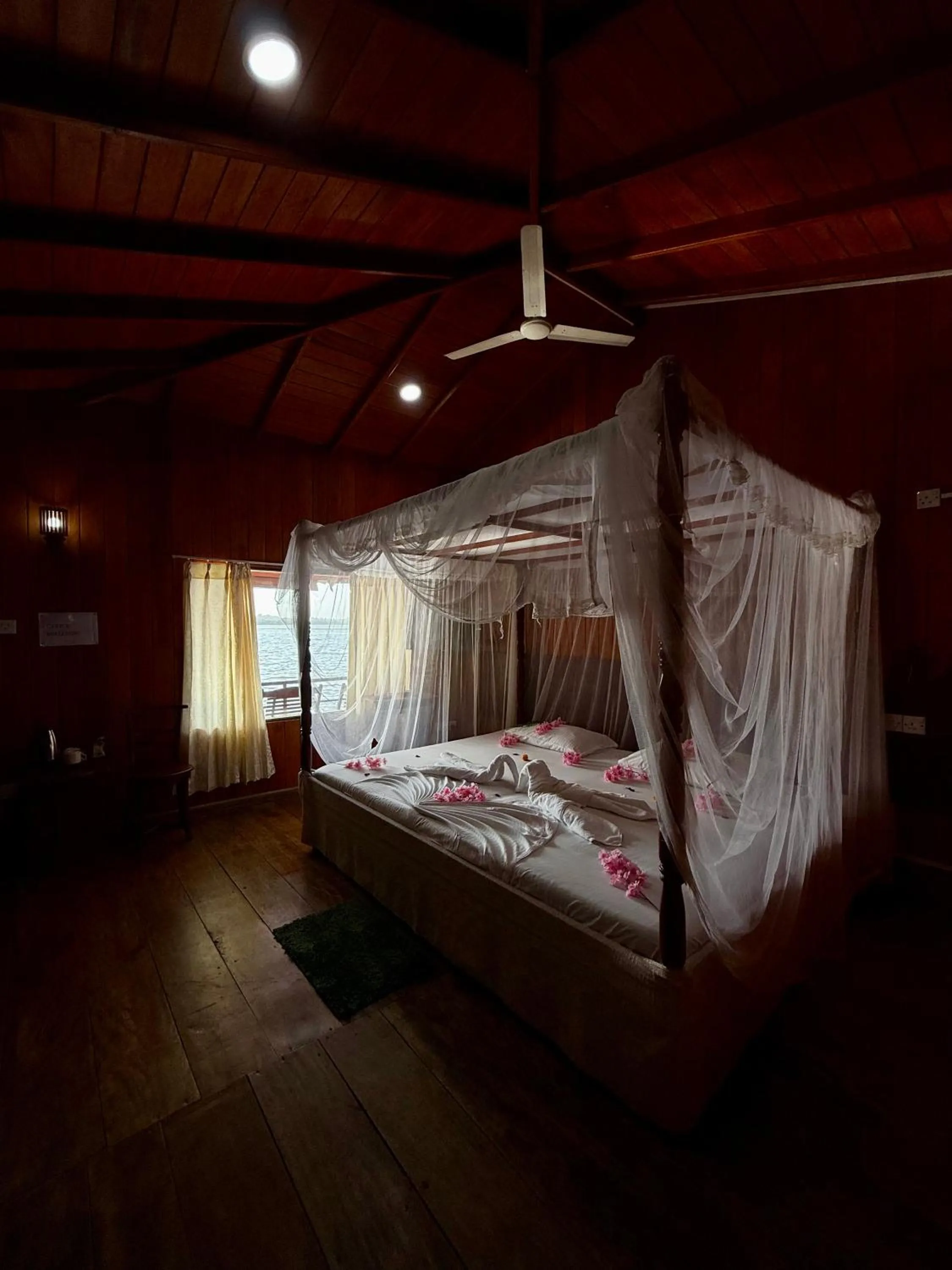 Bed in Shiny Lakeside Resort