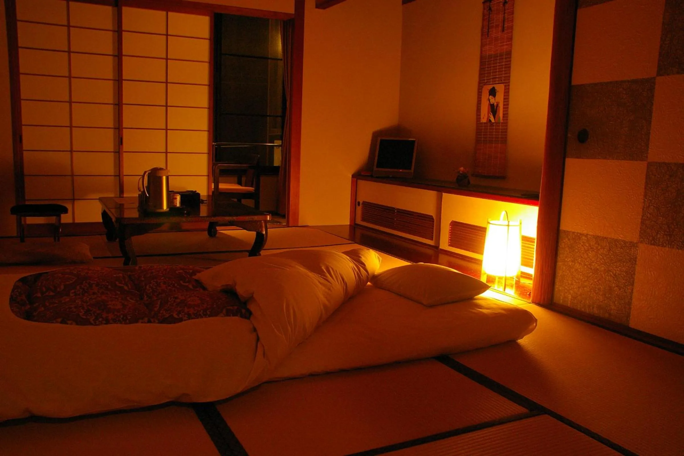 Photo of the whole room, Bed in Shorenkan Yoshinoya