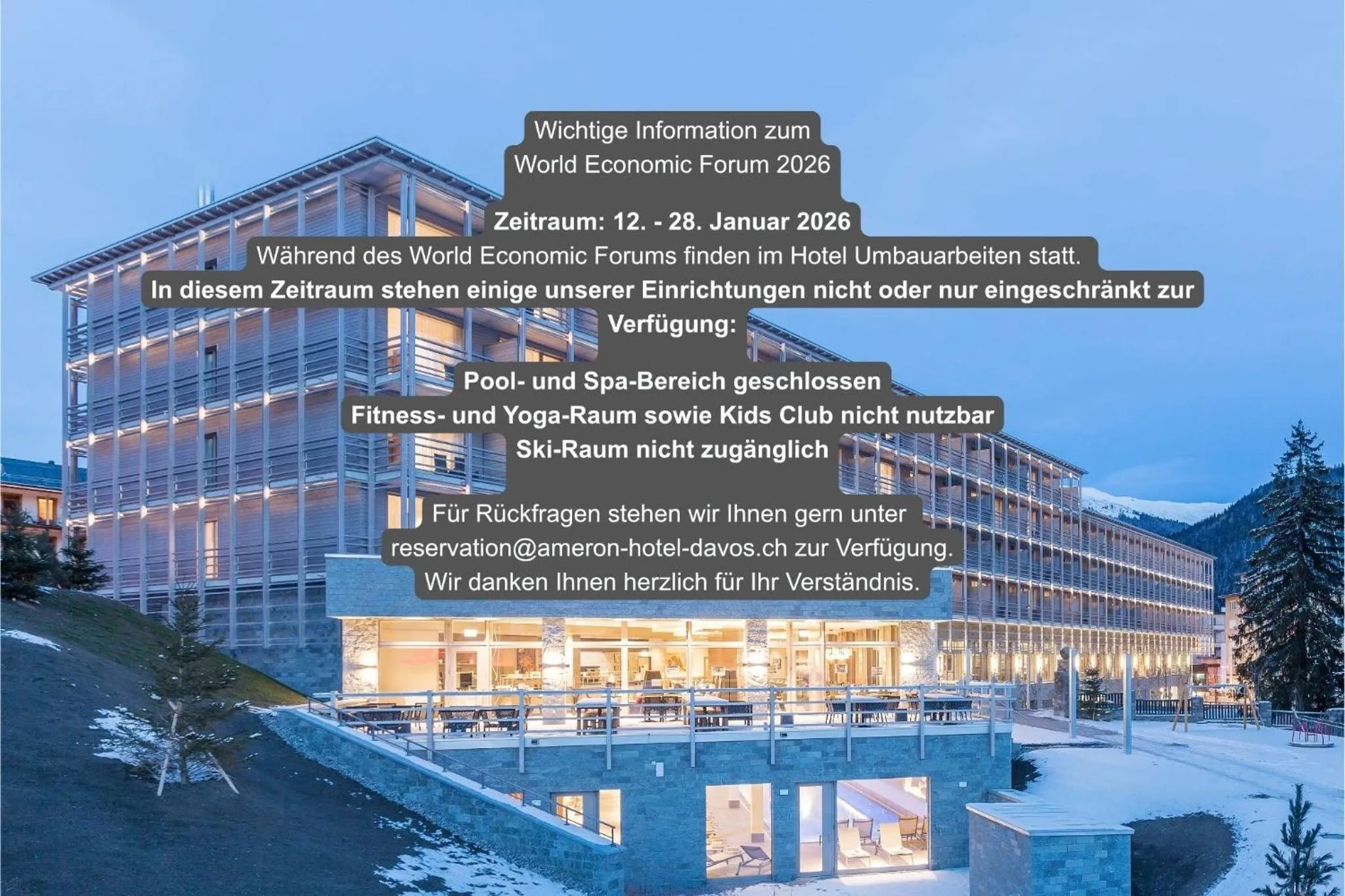 Property building in AMERON Davos Swiss Mountain Resort