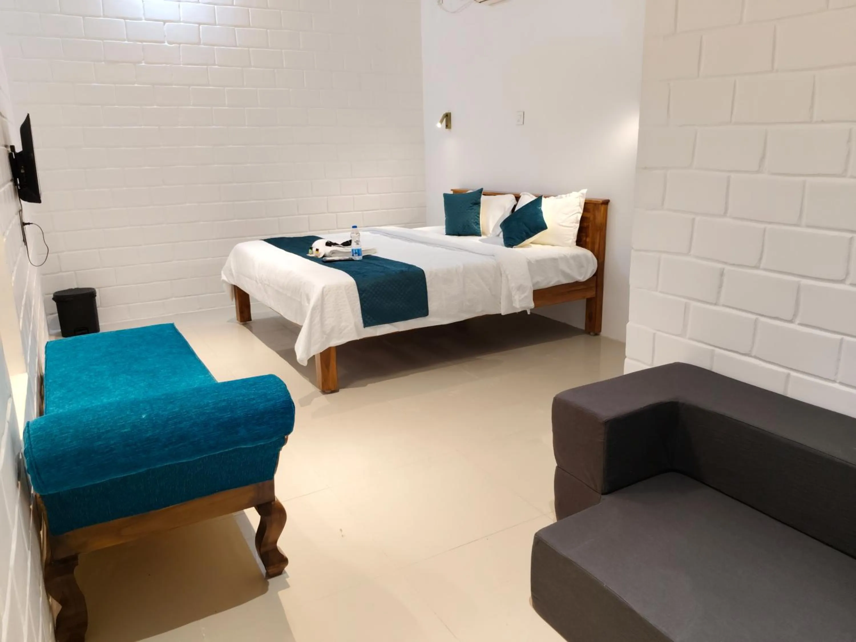 Photo of the whole room, Bed in SriKrishna Paradise