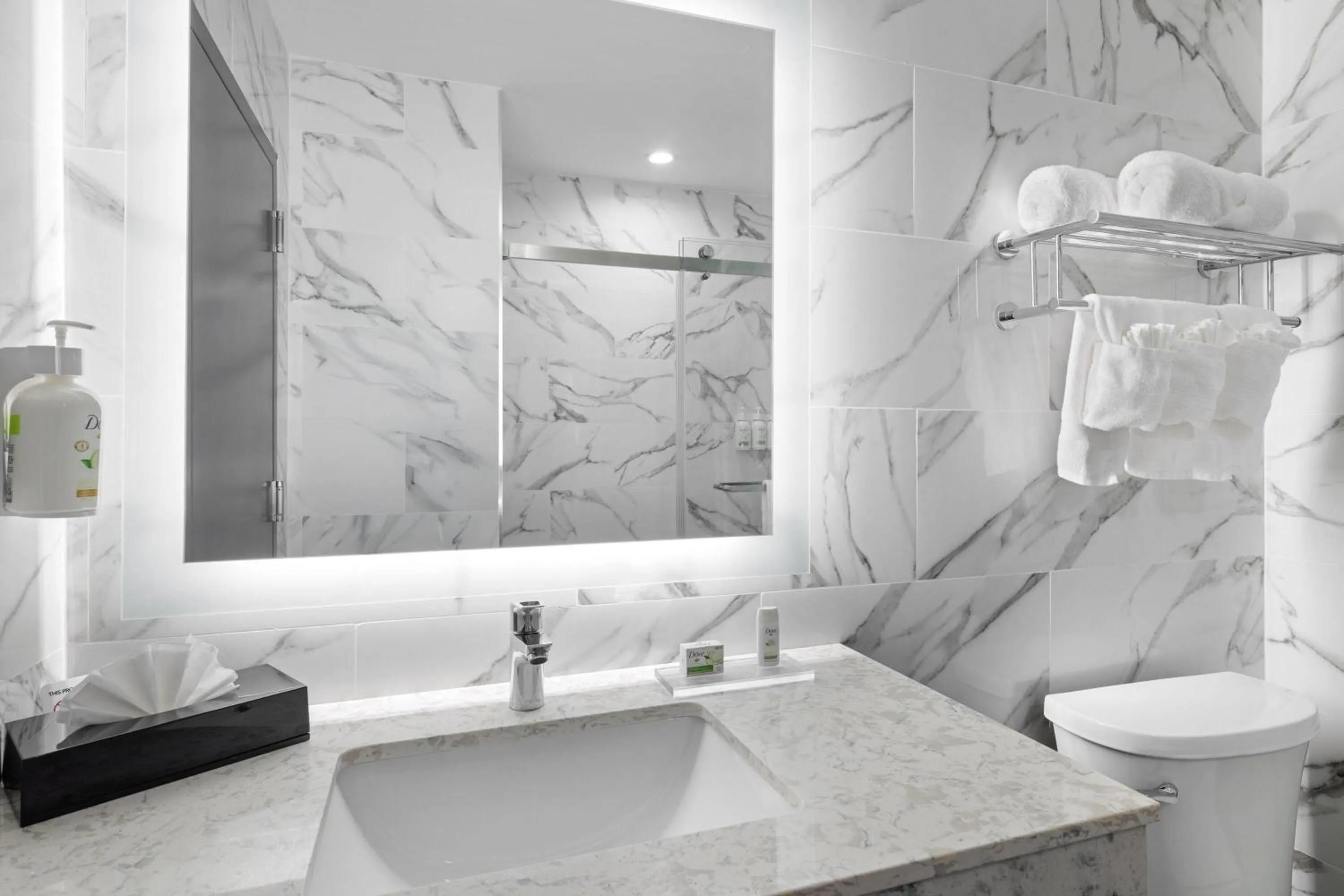 Bathroom in Ramada by Wyndham Brooklyn Near Flatbush