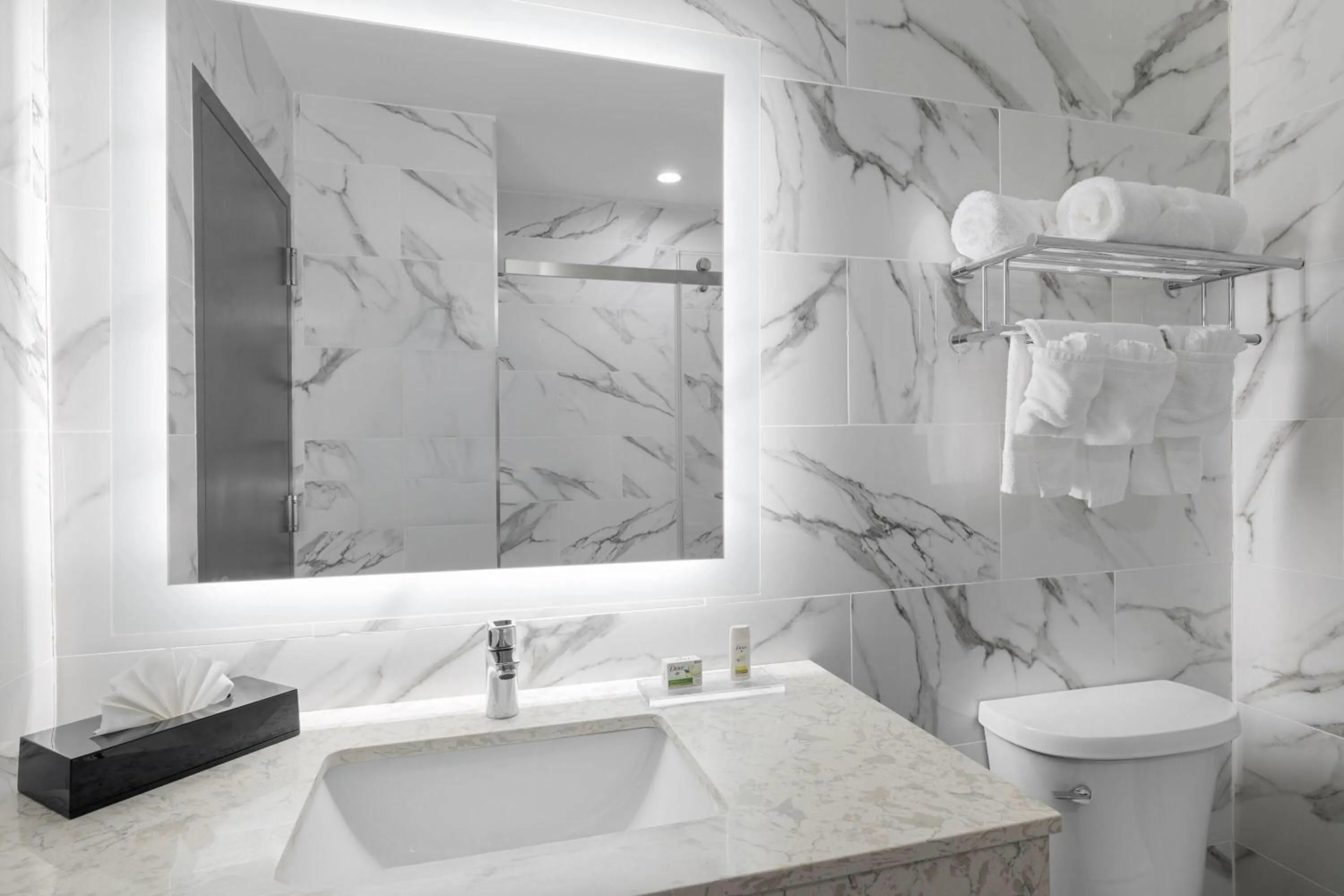 Bathroom in Ramada by Wyndham Brooklyn Near Flatbush