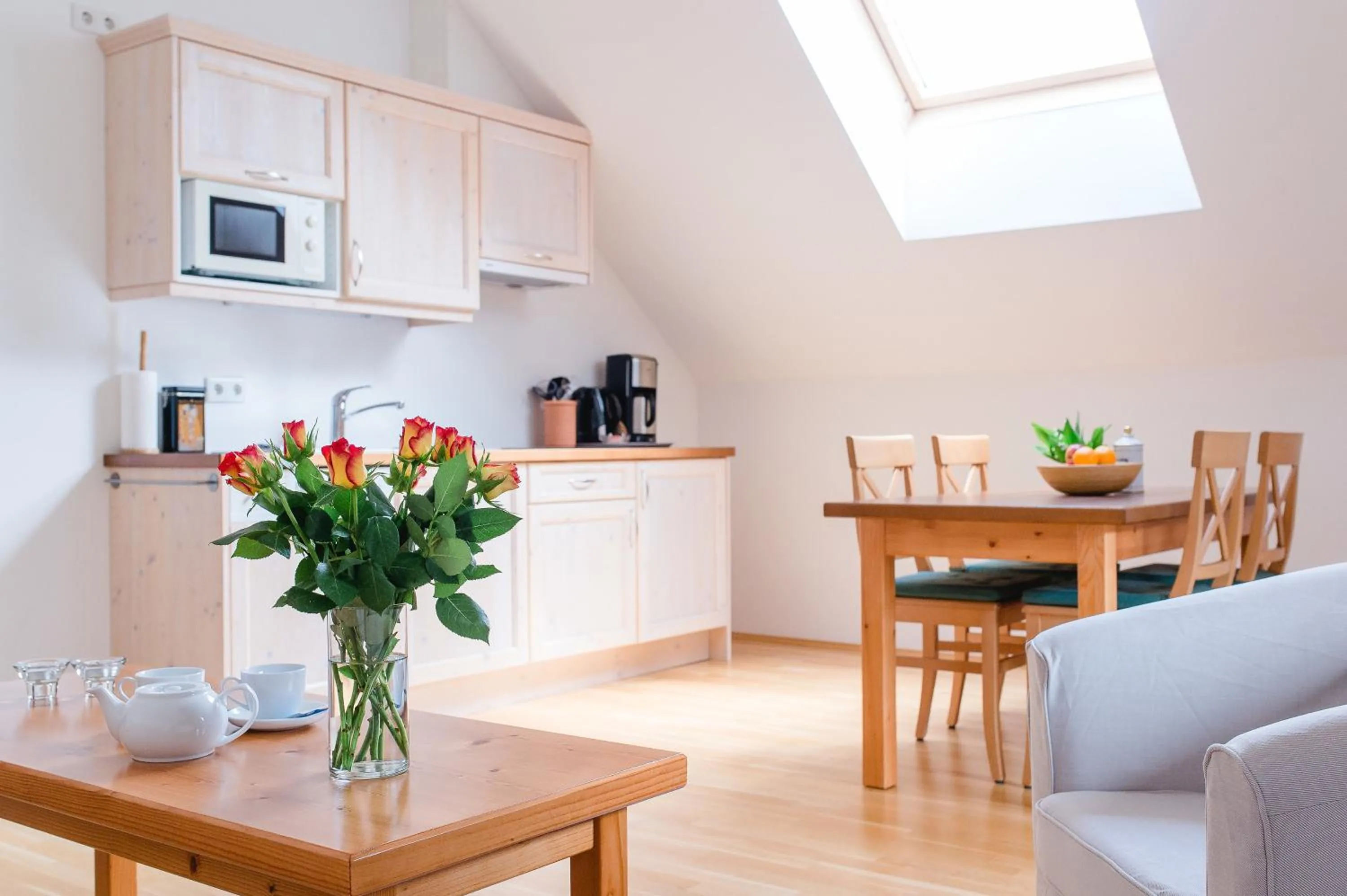 Kitchen or kitchenette in Appartements Stranach