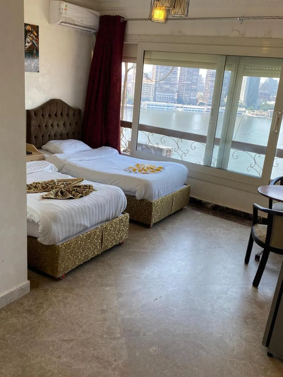 Bed in Nile sky hotel and suites