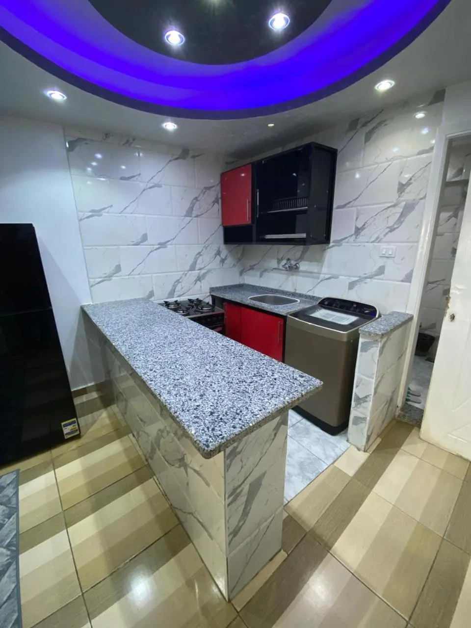 Kitchen or kitchenette in Nile sky hotel and suites