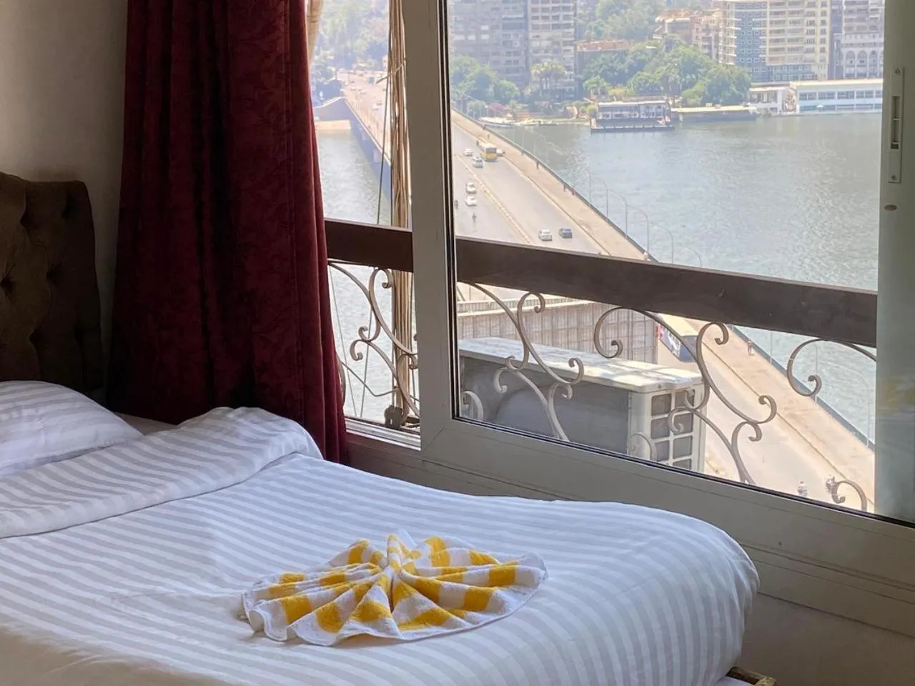 Bed in Nile sky hotel and suites