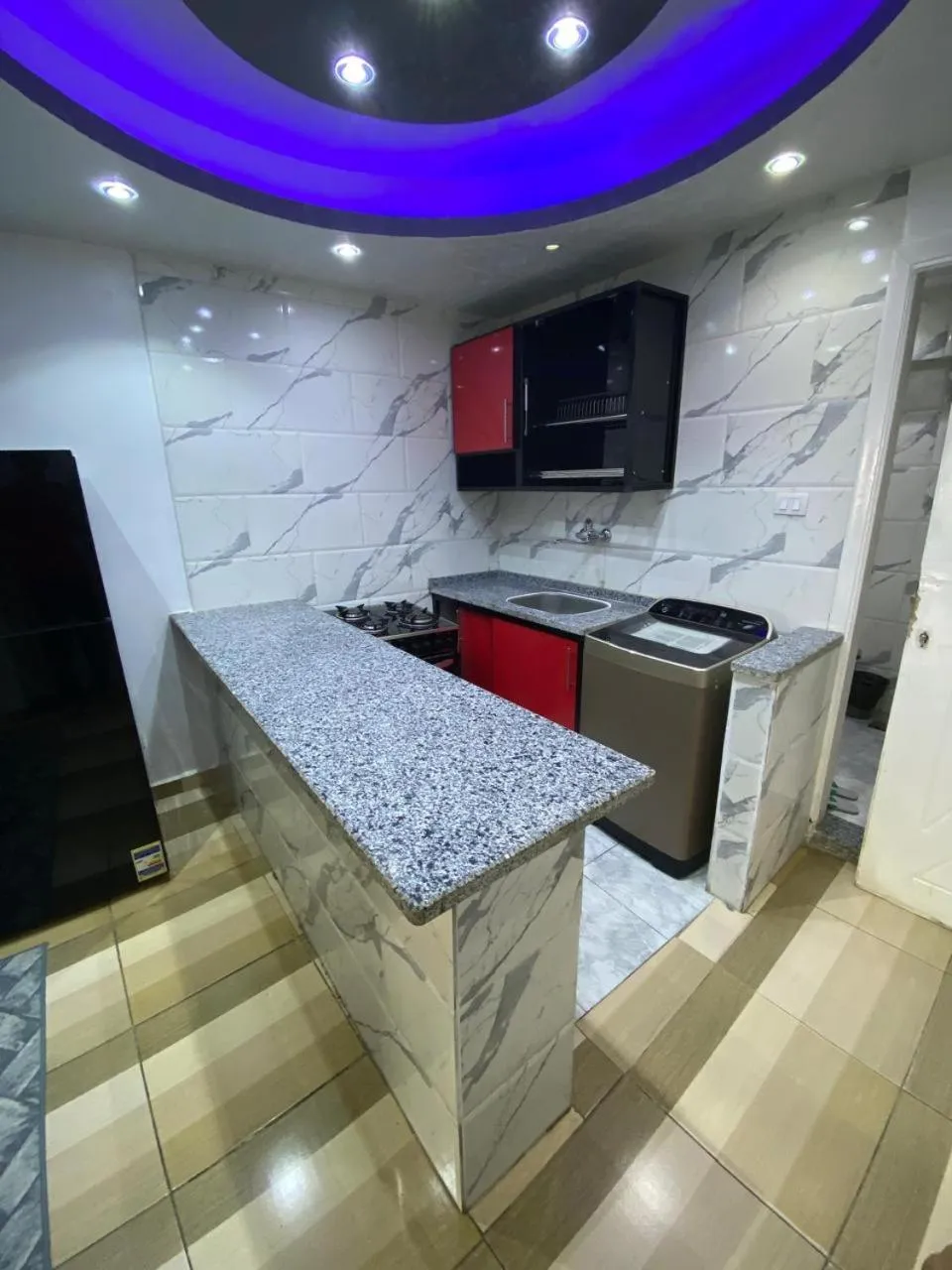 Kitchen or kitchenette in Nile sky hotel and suites