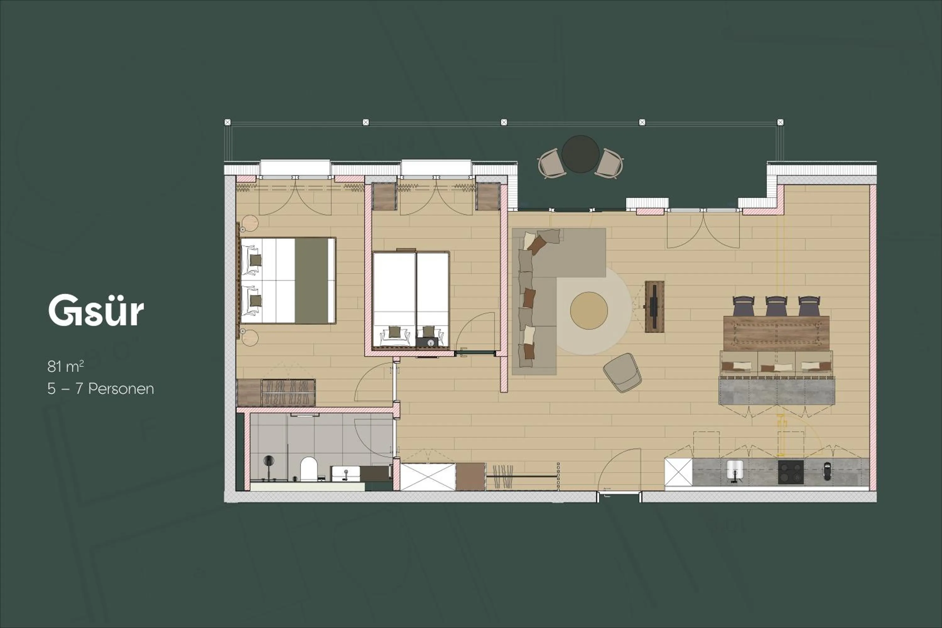 Floor plan in KURVE Apartments & Lounge