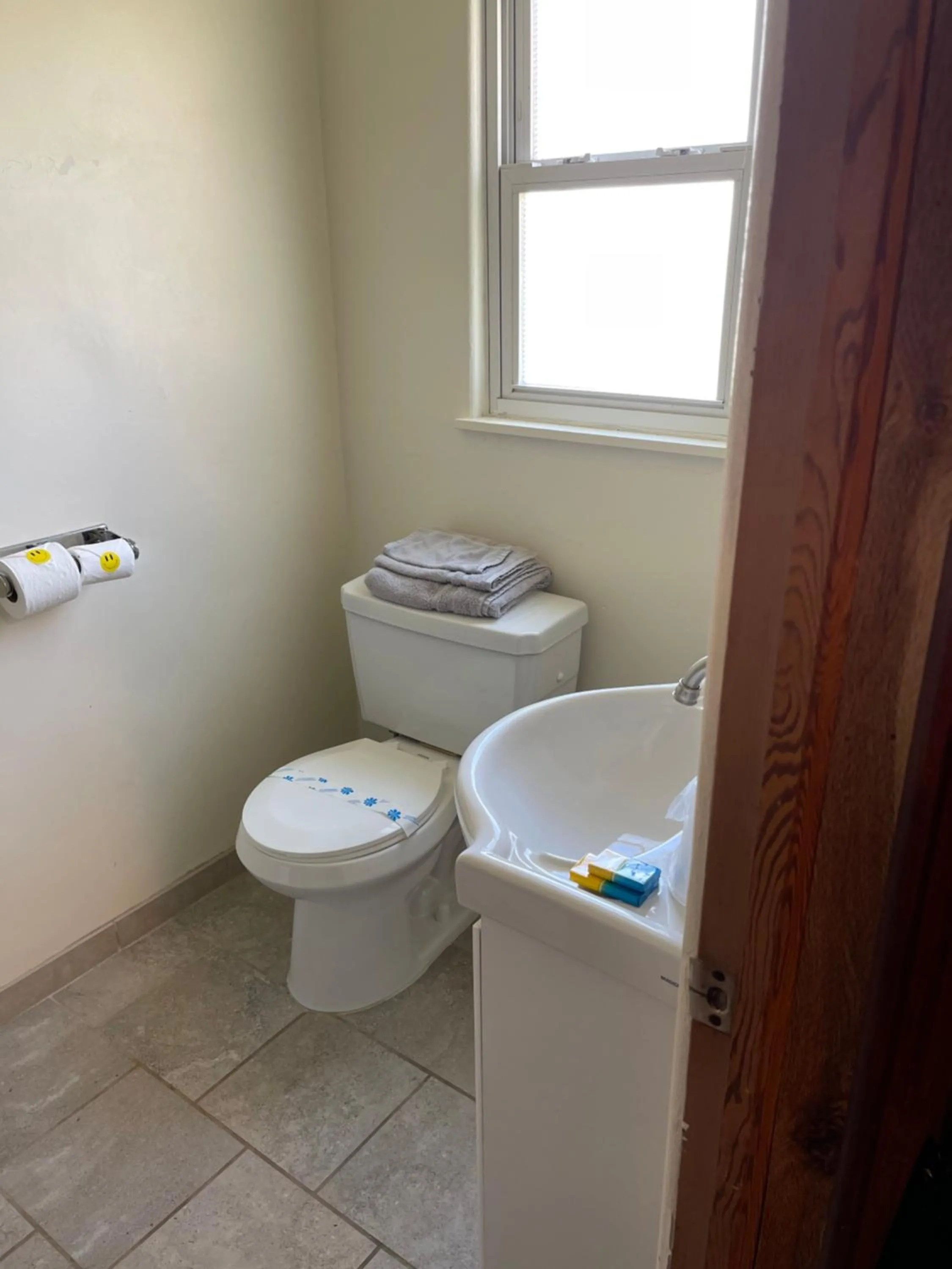 Toilet in Highland Court Motel