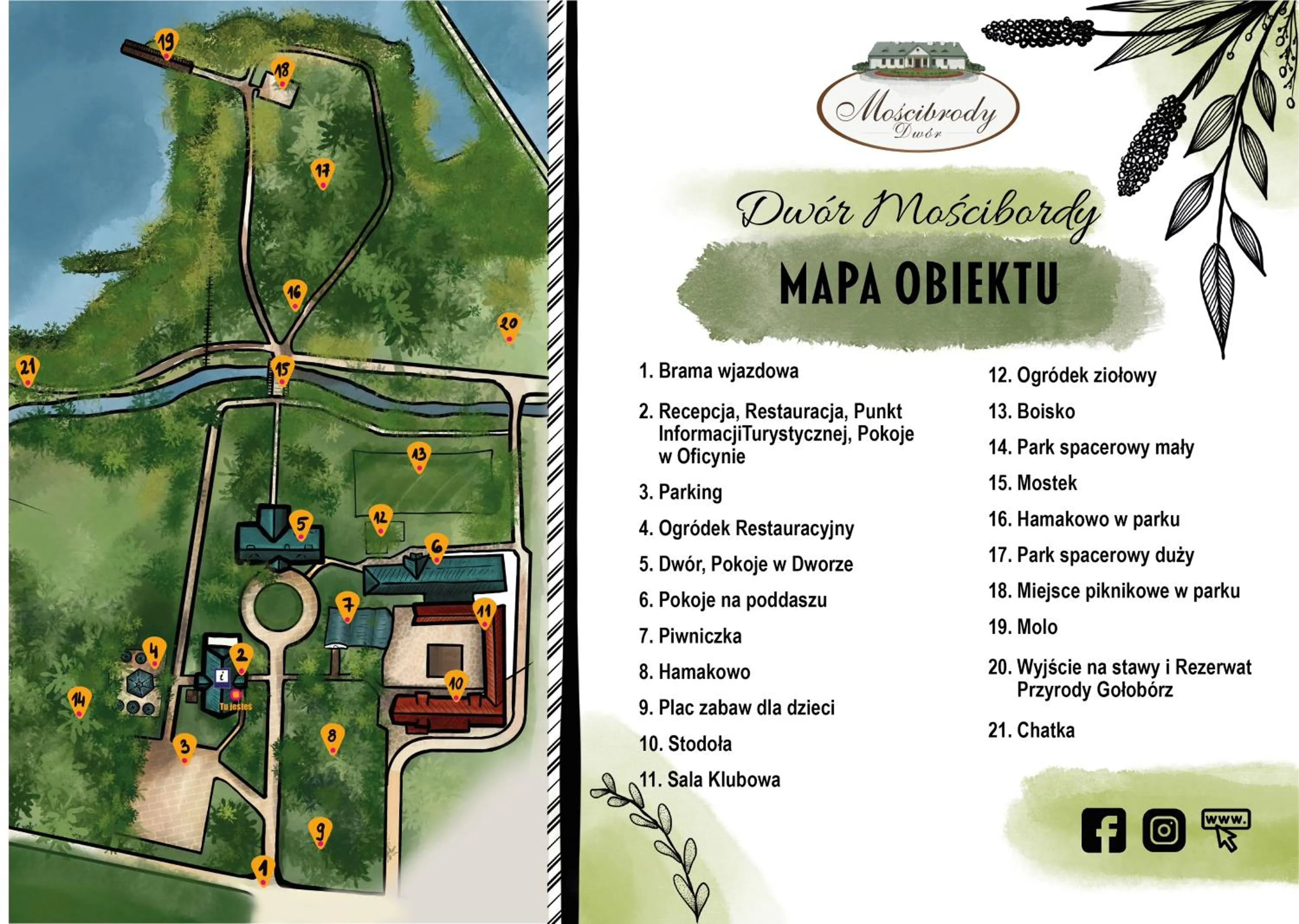 Area and facilities in Dwór Mościbrody