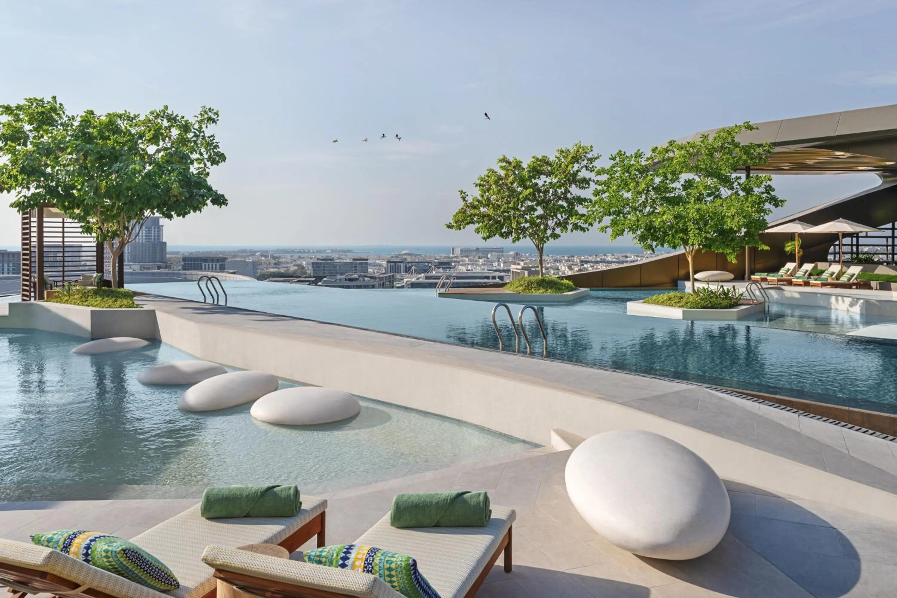 Pool view in Mandarin Oriental Downtown, Dubai