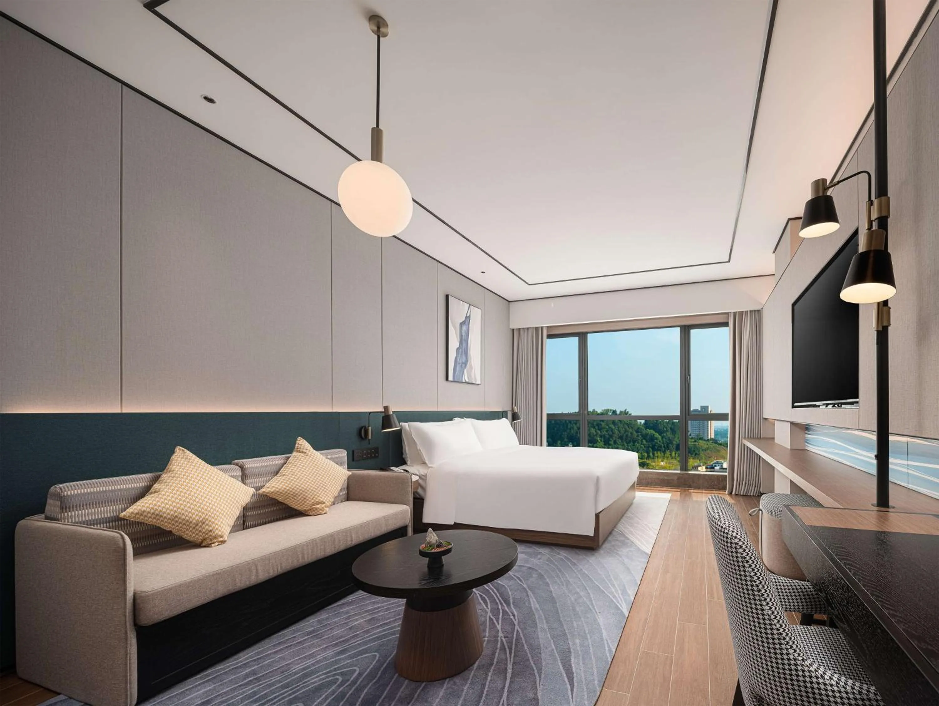 Living room, Bed in Hilton Garden Inn Anqing Susong