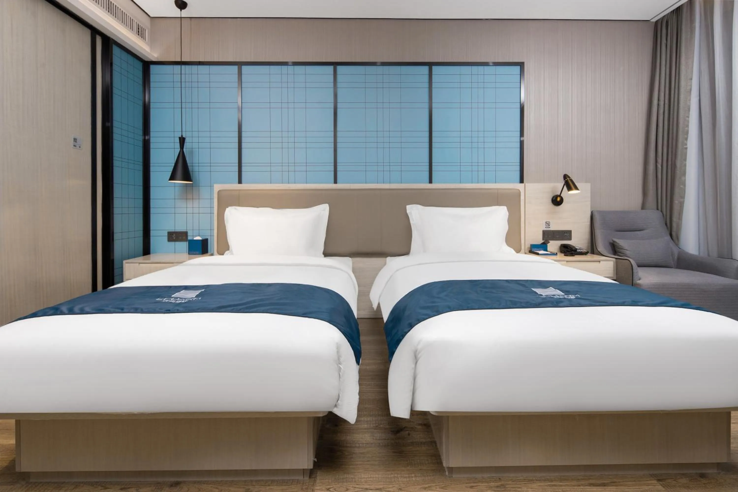 Bed in Echarm Hotel Changsha Provincial Government Desiqin Branch
