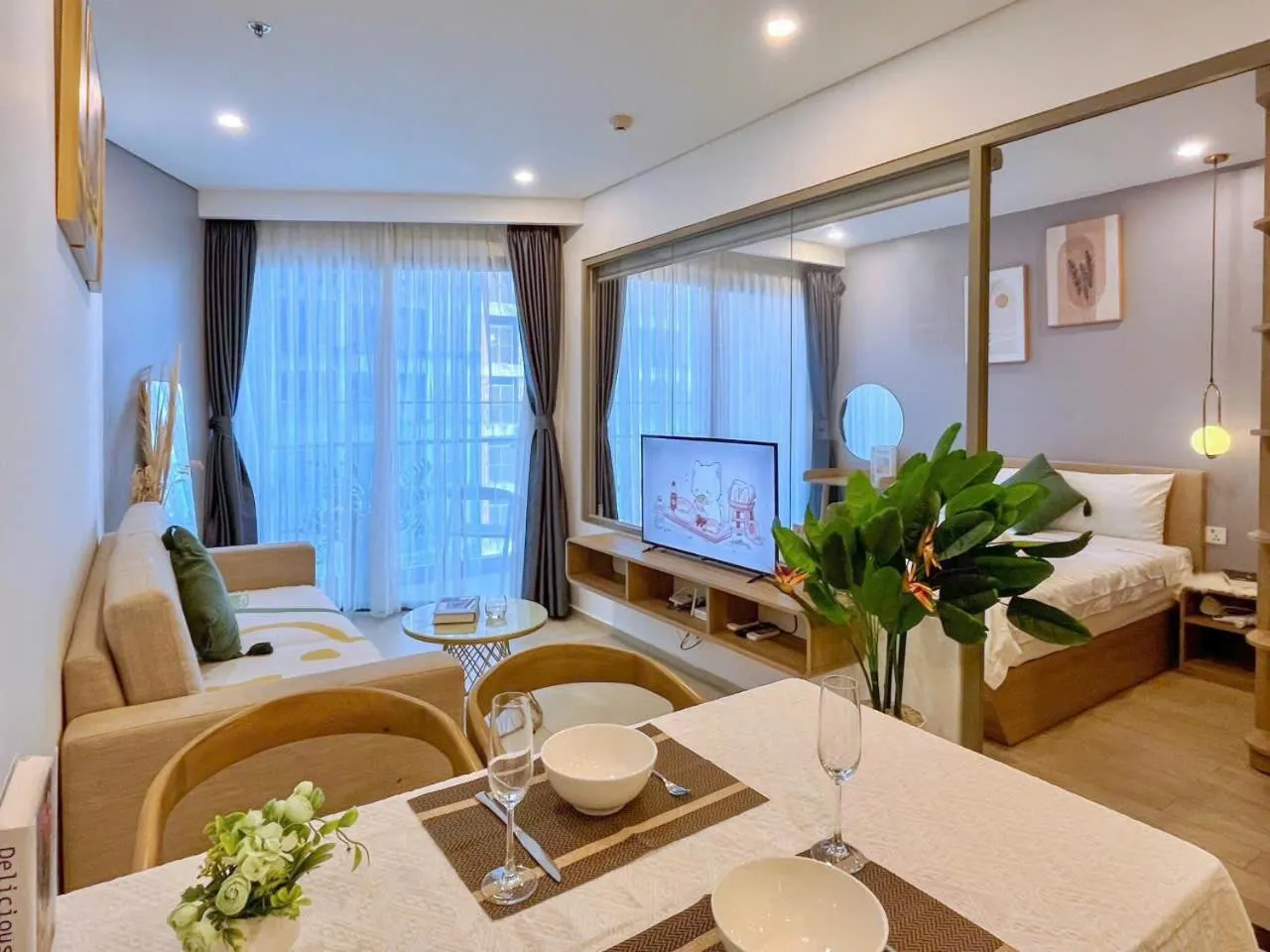 Living room in The Sóng Vũng Tàu - Thương's Homestay