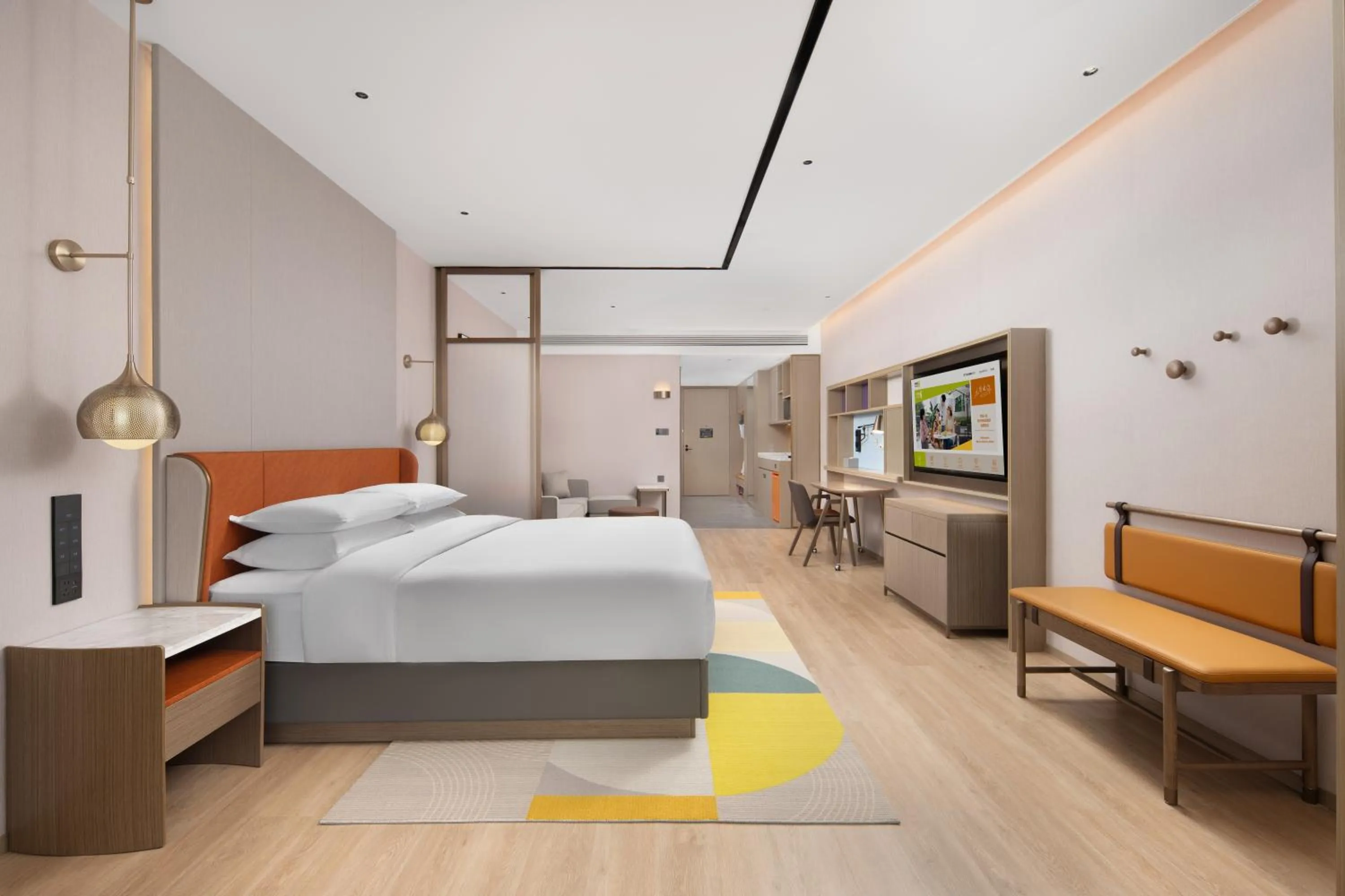 Bed in Home2 Suite by Hilton Hengyang Zhenxiang