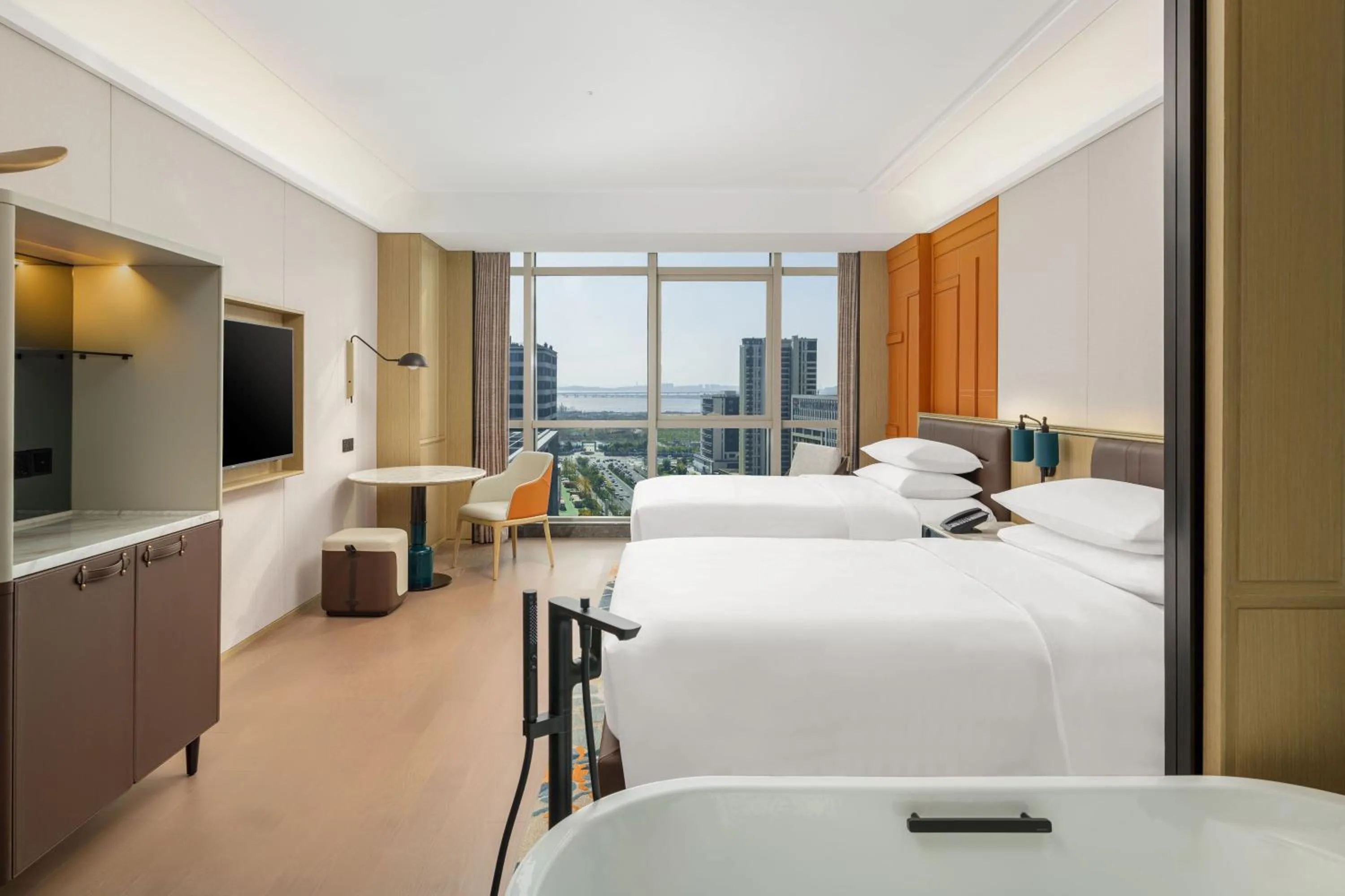 Bedroom, Bed in Renaissance Qingdao Hotel