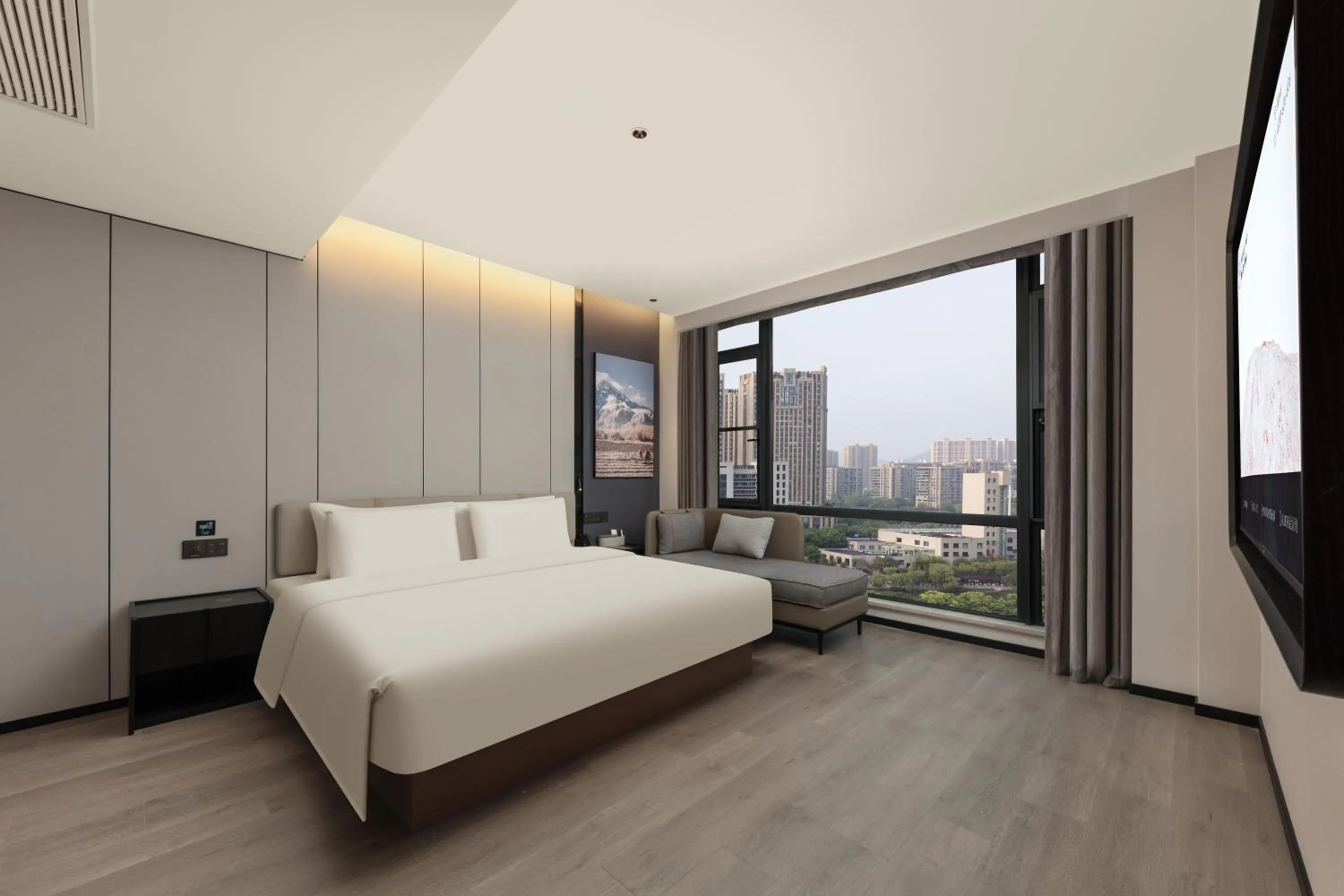 Bed in Atour Hotel Hangzhou Xiaoshan Kaiyuan Plaza