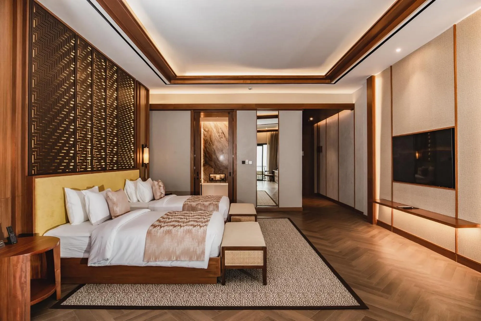 Bed in Plataran Puncak Suites