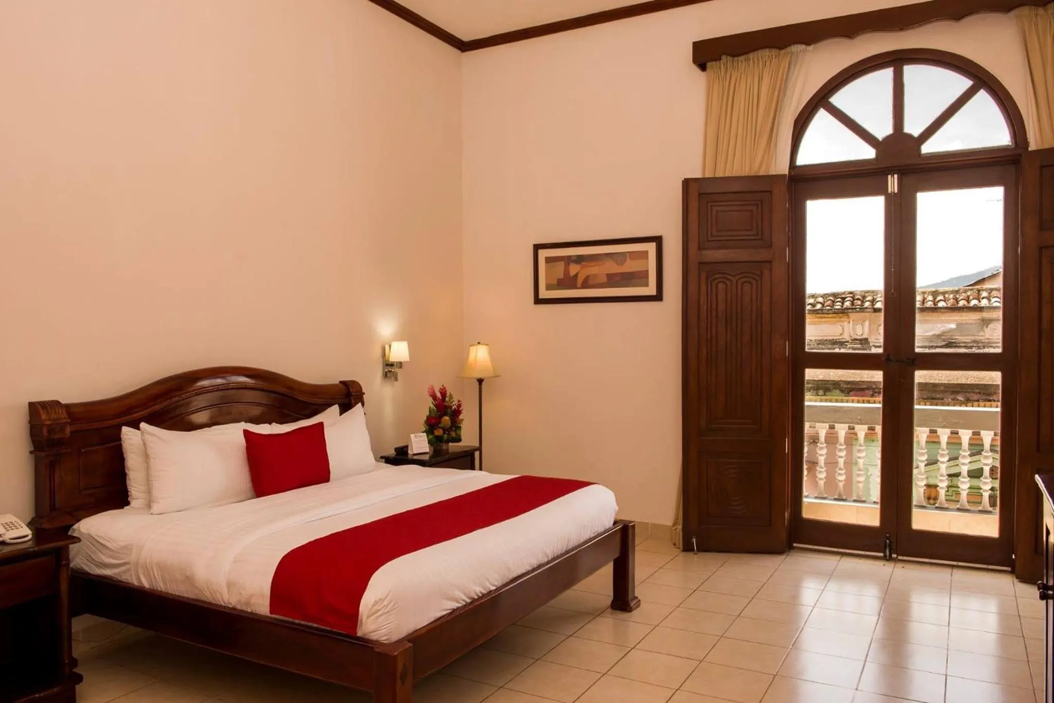 Balcony/Terrace, Bed in Hotel Real La Merced