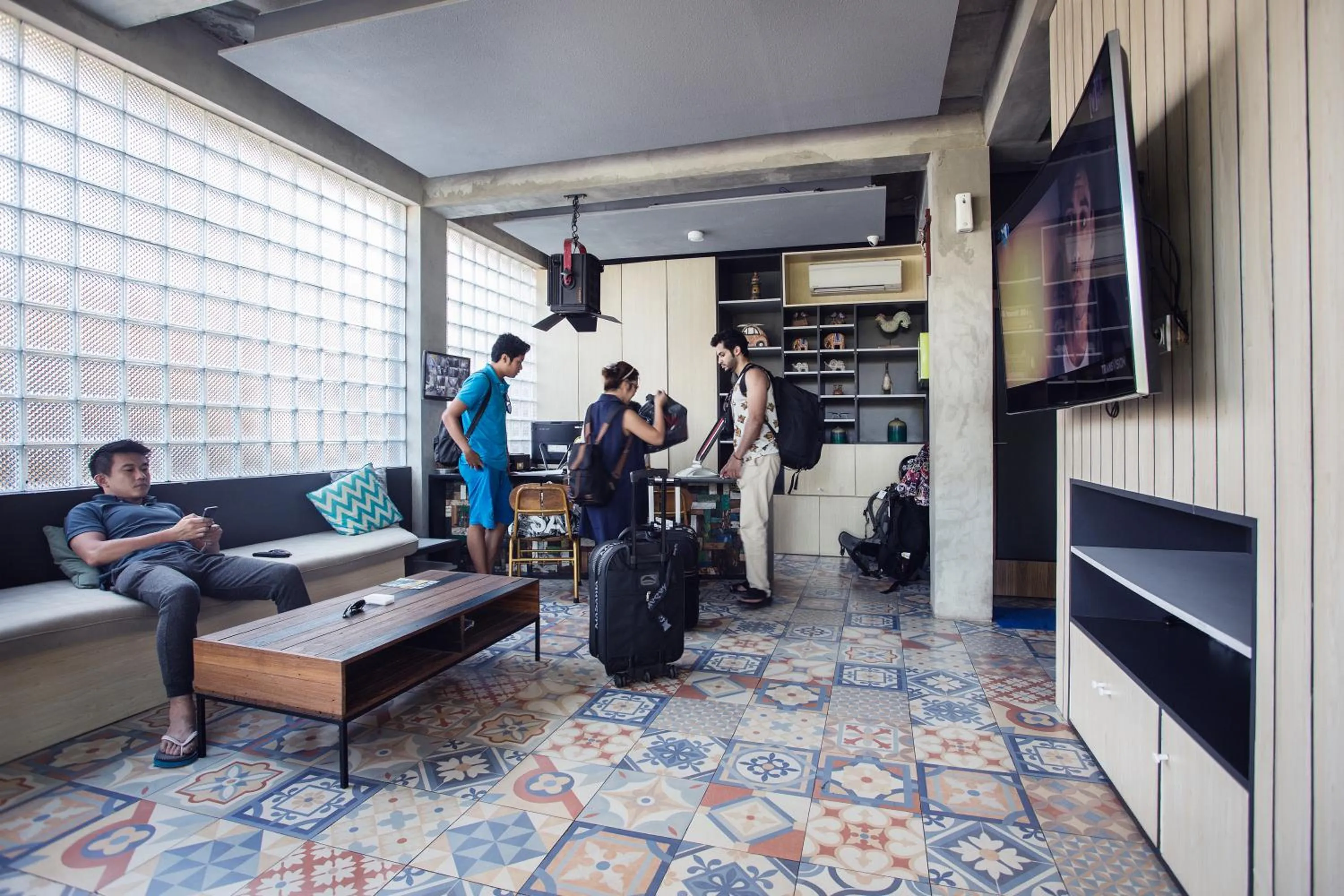 Lobby or reception in M Boutique Hostel