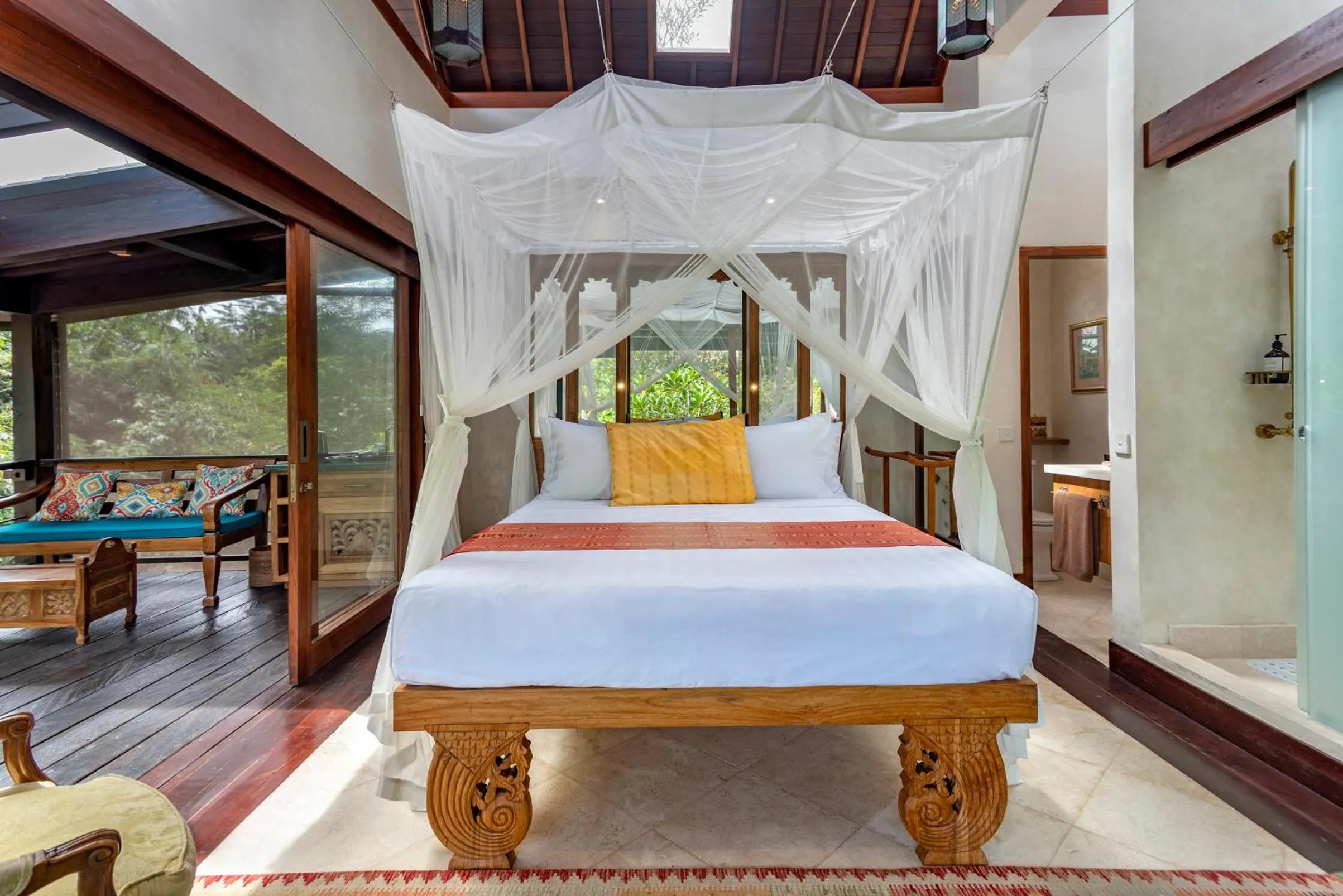 Living room, Bed in Lumina Wellness Retreat