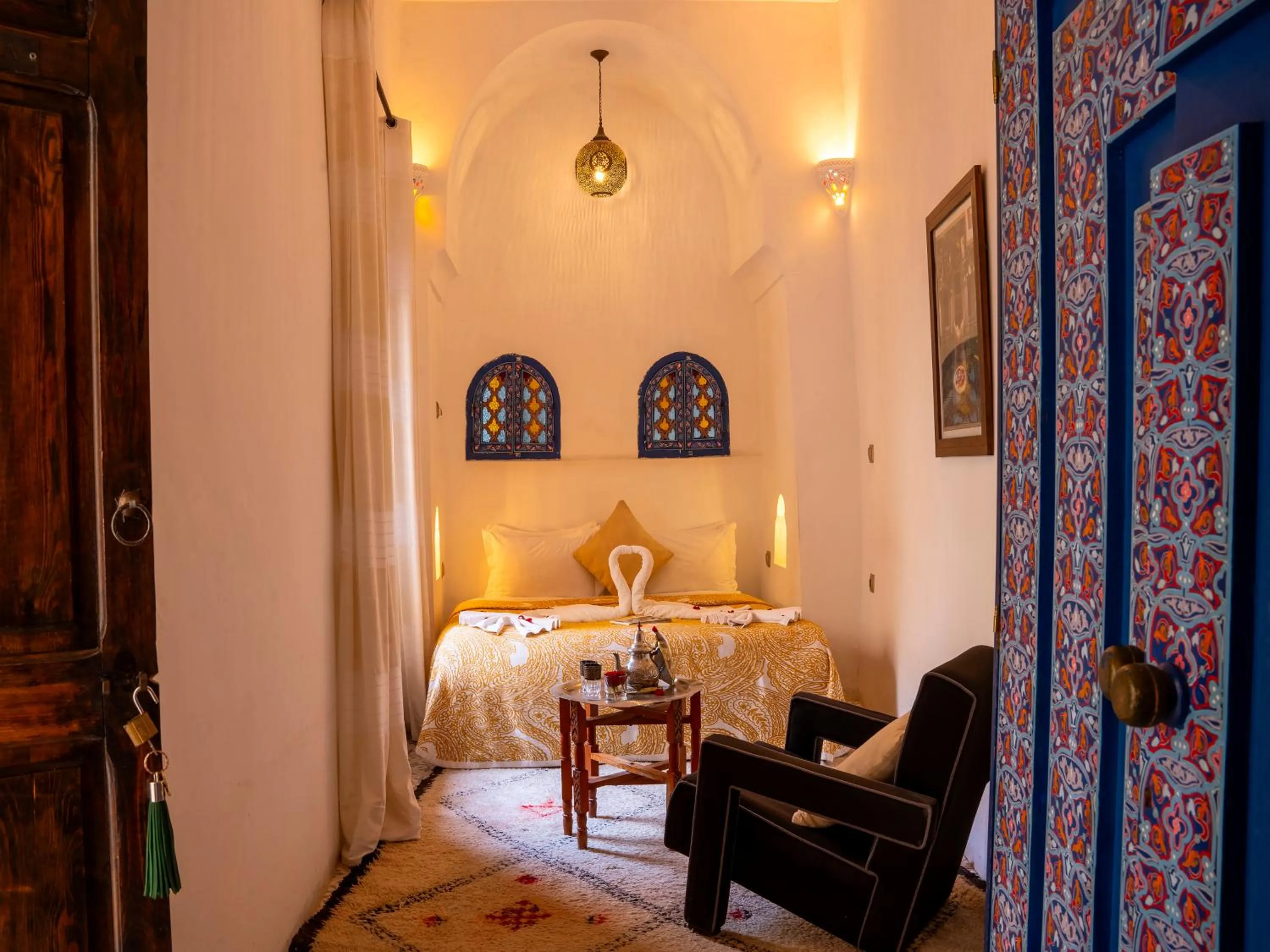 Bed in Riad Maialou & SPA