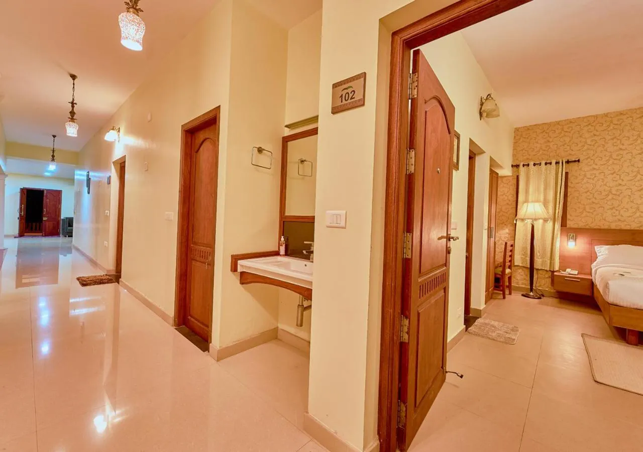 Patio, Bed in Ushasree Wayanad Premium Pool Resort by VOYE HOMES