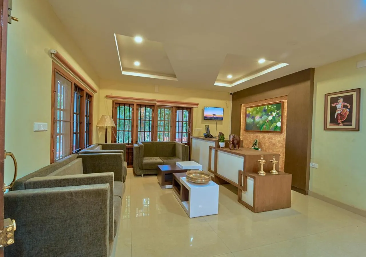Lobby or reception in Ushasree Wayanad Premium Pool Resort by VOYE HOMES