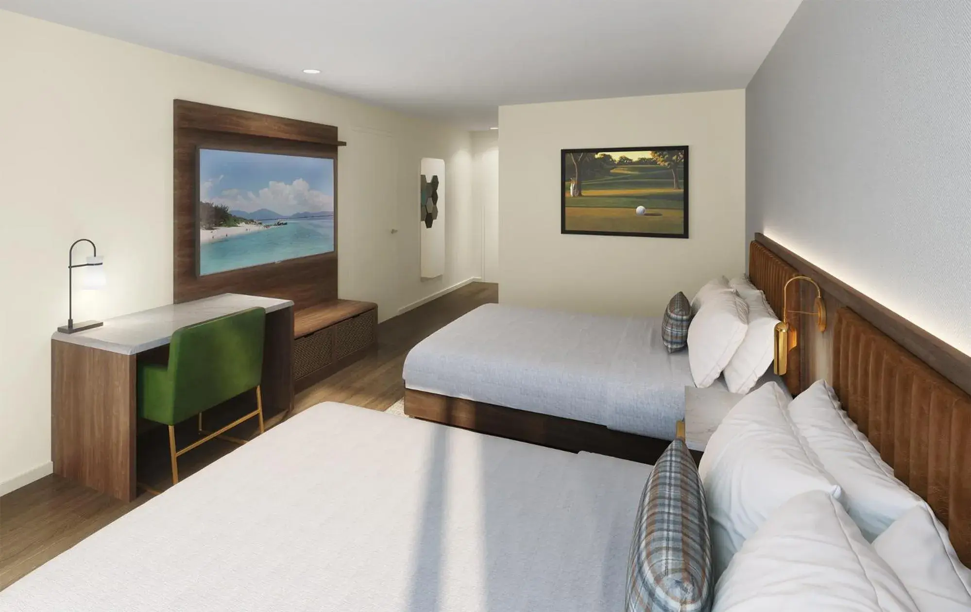 Reimagined Lakeside Patio Double Queen Room in Lodge Geneva National Reimagined Lakeside Patio Double Queen Room in Lodge Geneva National