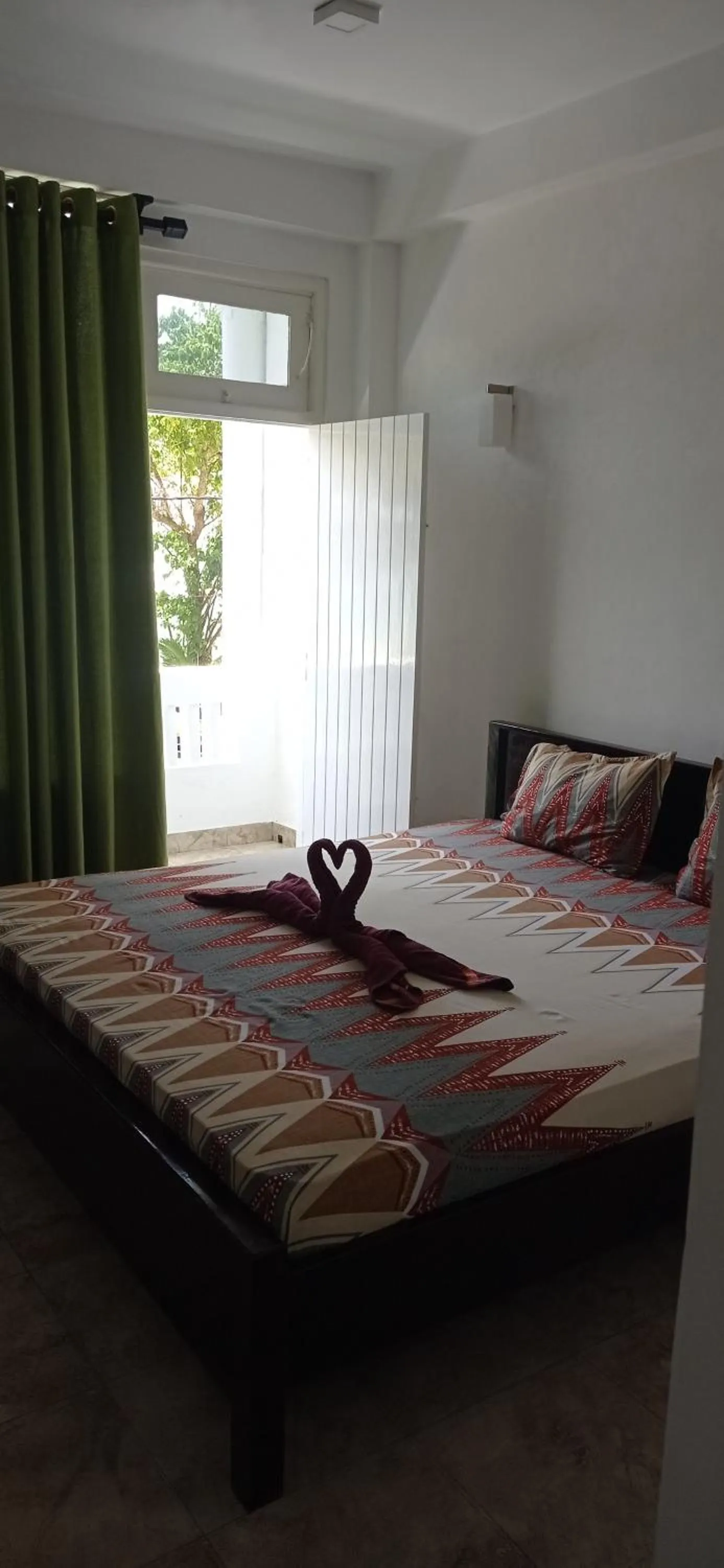 Bed in White Surfing Beach Resort