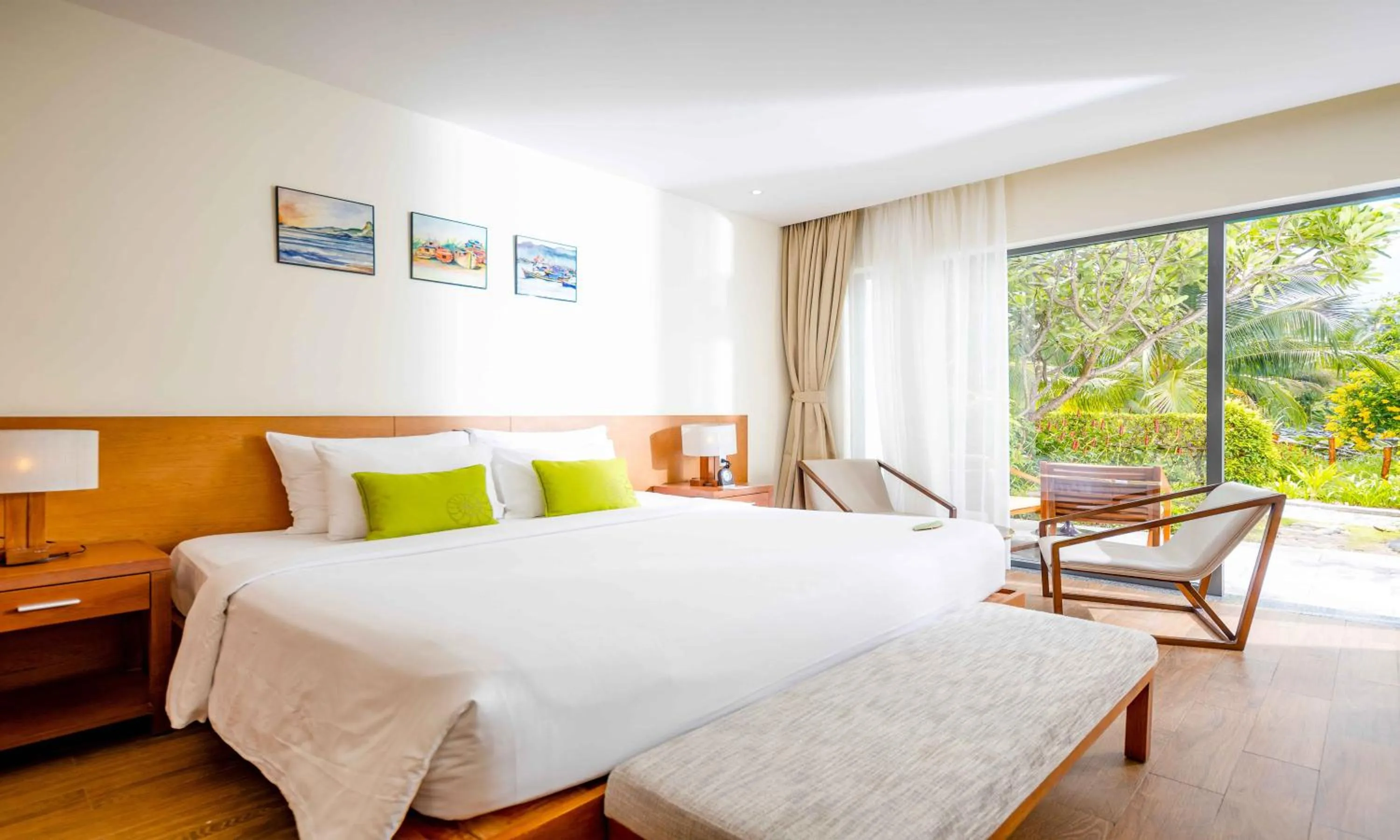 Bed in Cam Ranh Riviera Beach Resort & Spa