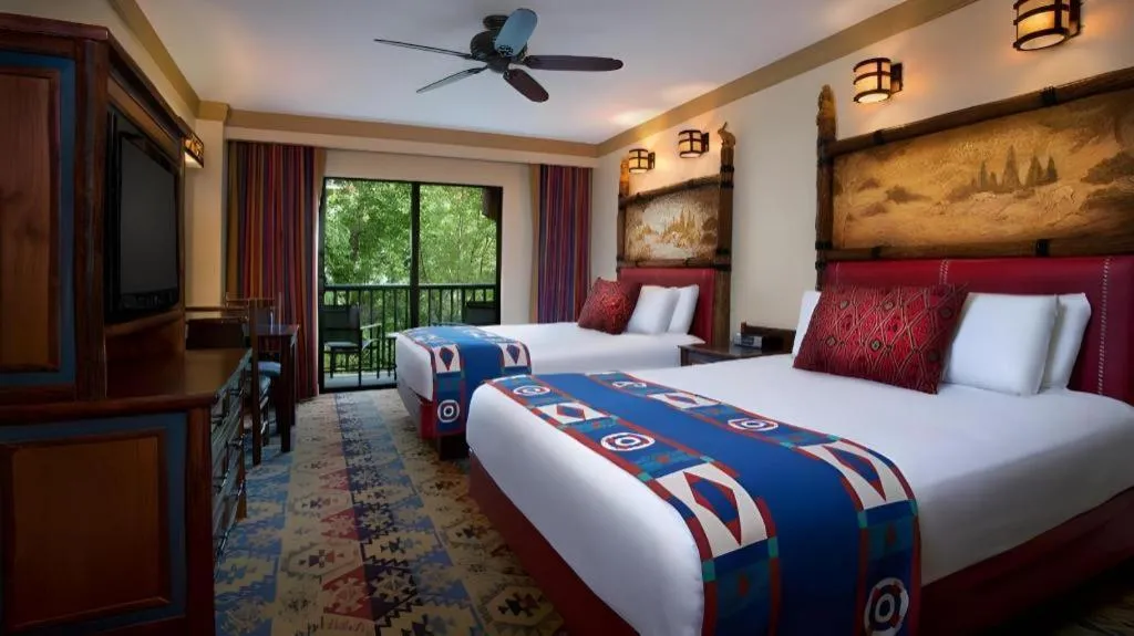 Bed in Disney's Wilderness Lodge