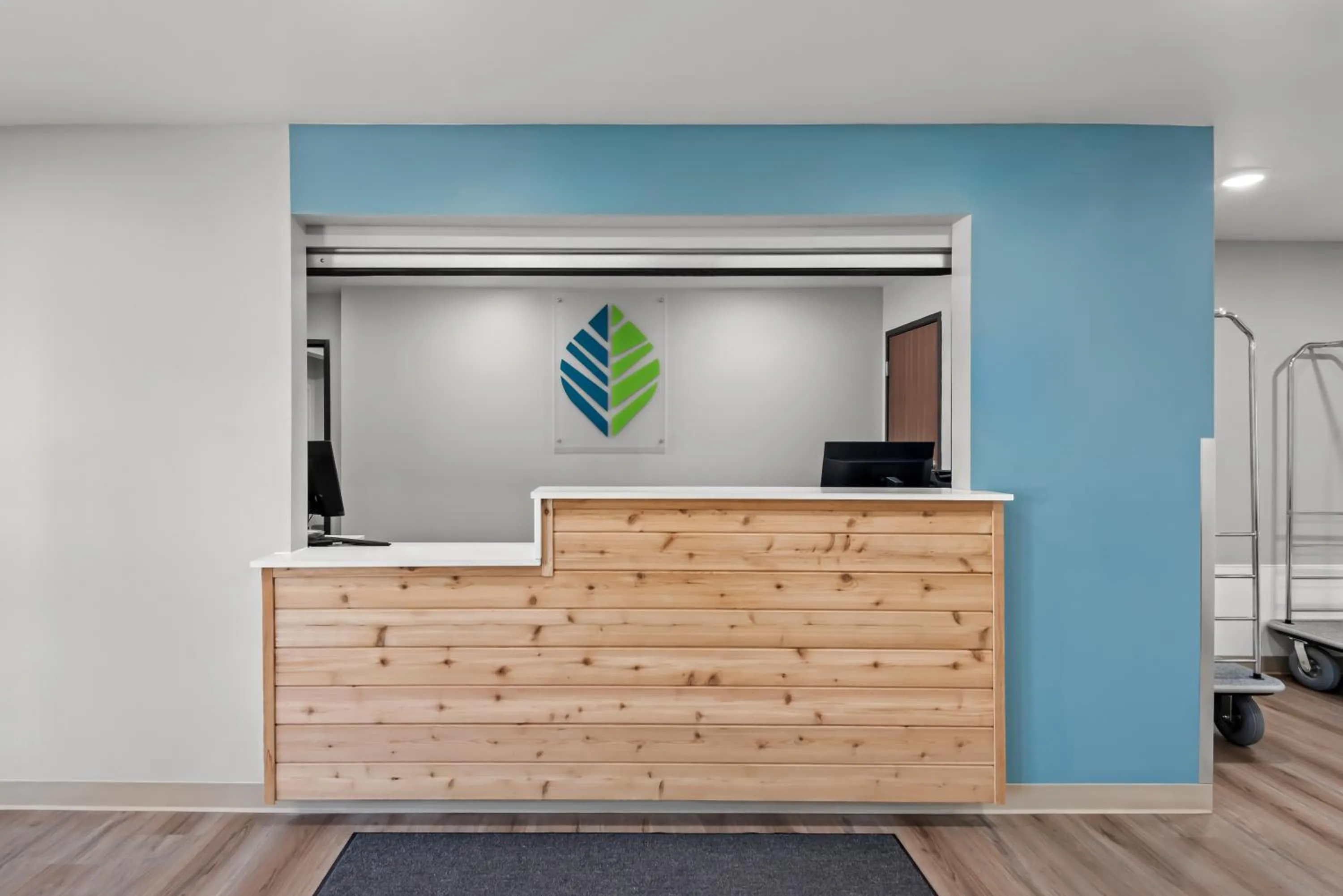 Lobby or reception in WoodSpring Suites Coralville Iowa City