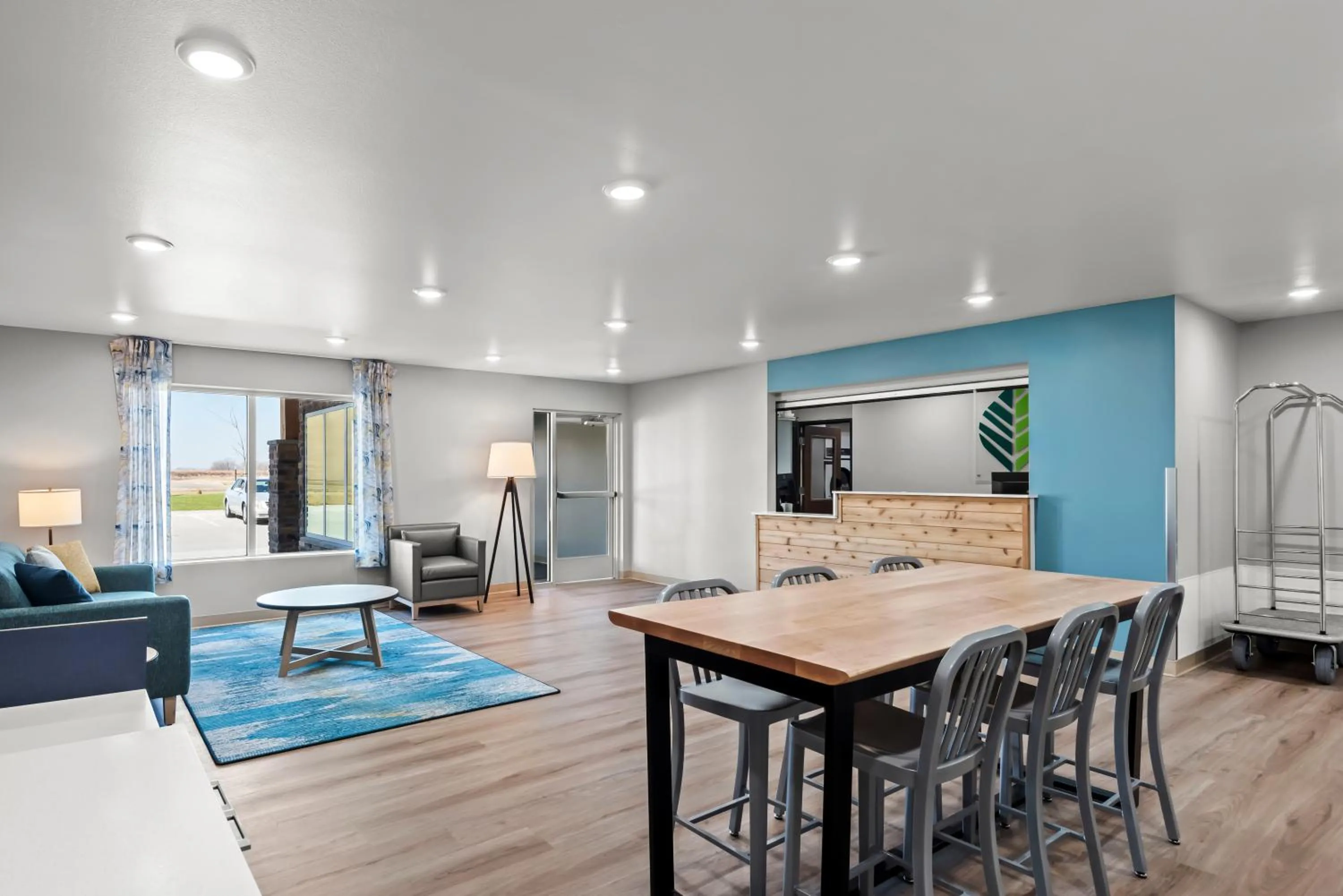 Lobby or reception in WoodSpring Suites Coralville Iowa City