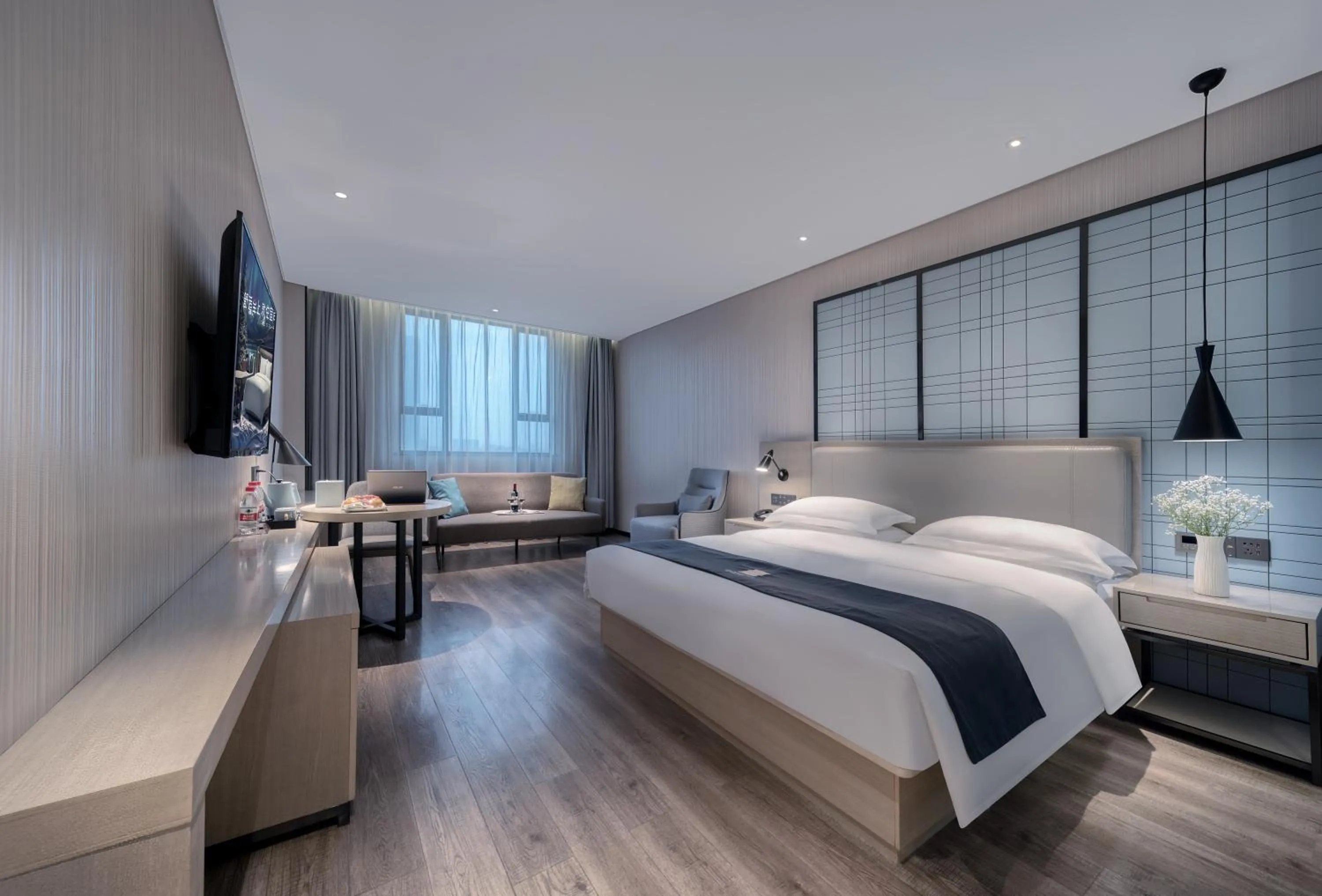 Bed in Echarm International Hotel Nanzhou Metro Station Branch